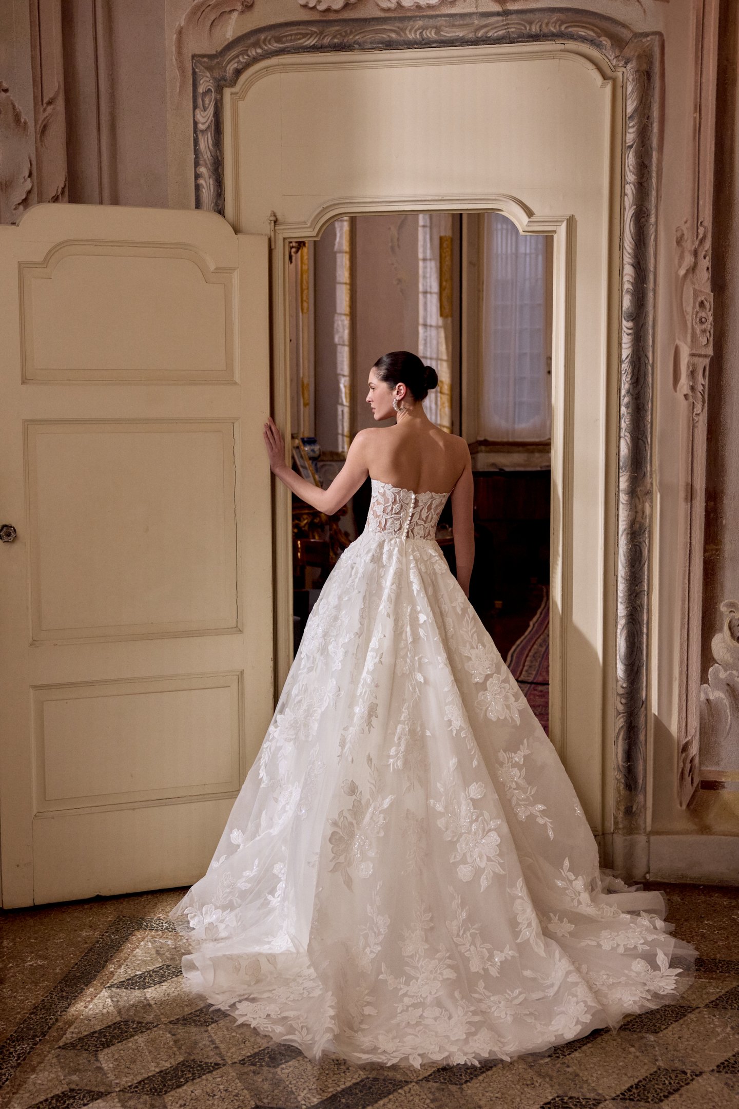 Justin Alexander Style 88483 LACIE Sparkling Tulle Ball Gown with Sequined Lace Appliqués