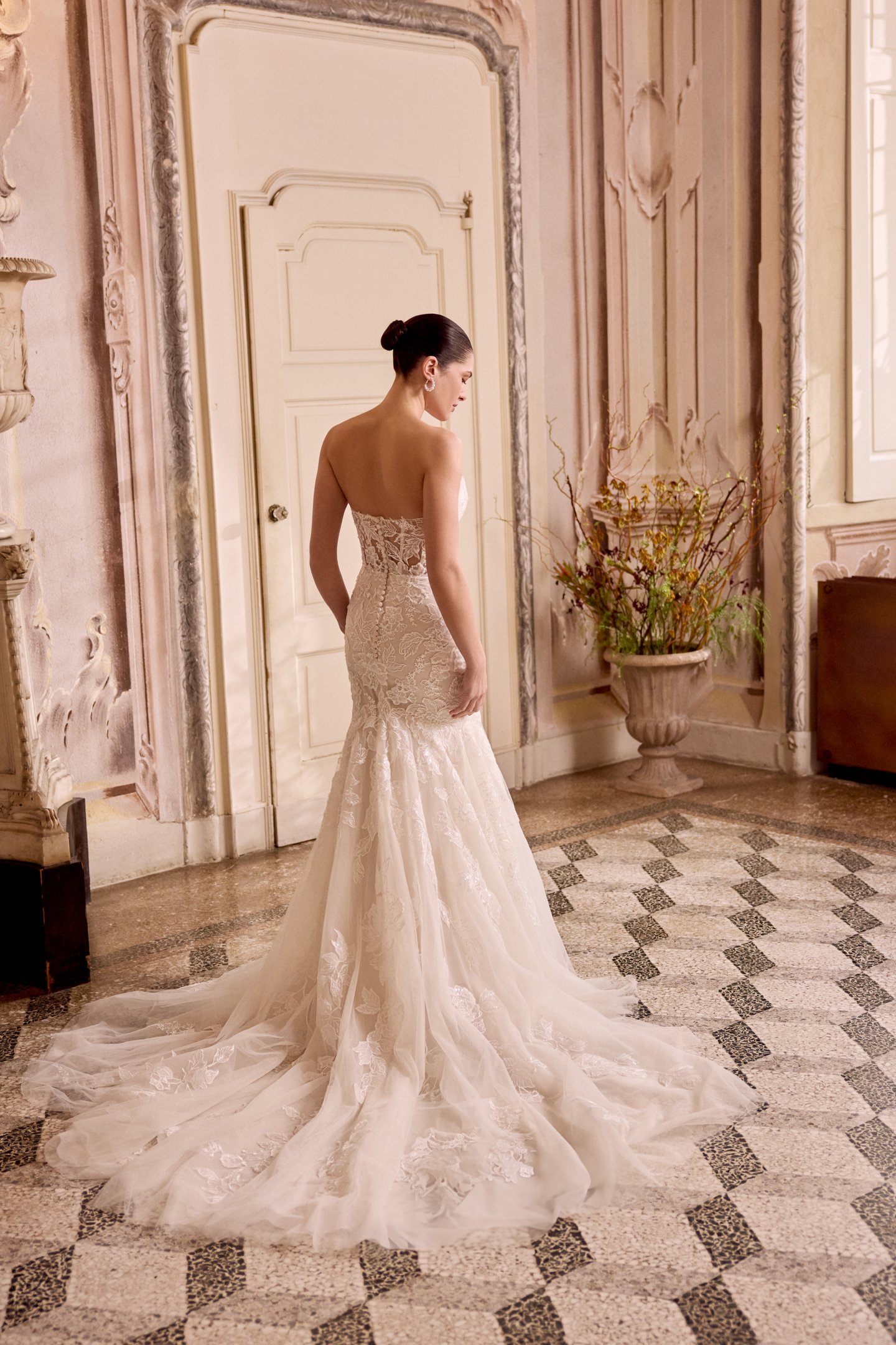 Justin Alexander Style 88486 LORENNA Sparkling Lace Fit and Flare Gown with Exposed Boning