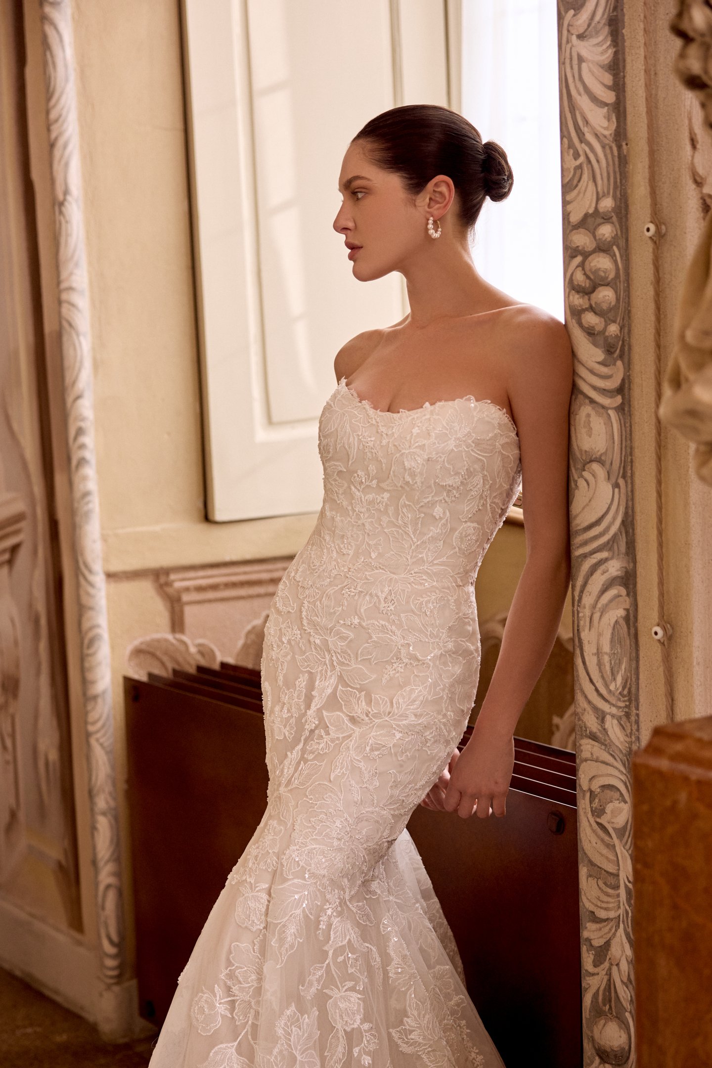 Justin Alexander Style 88486 LORENNA Sparkling Lace Fit and Flare Gown with Exposed Boning