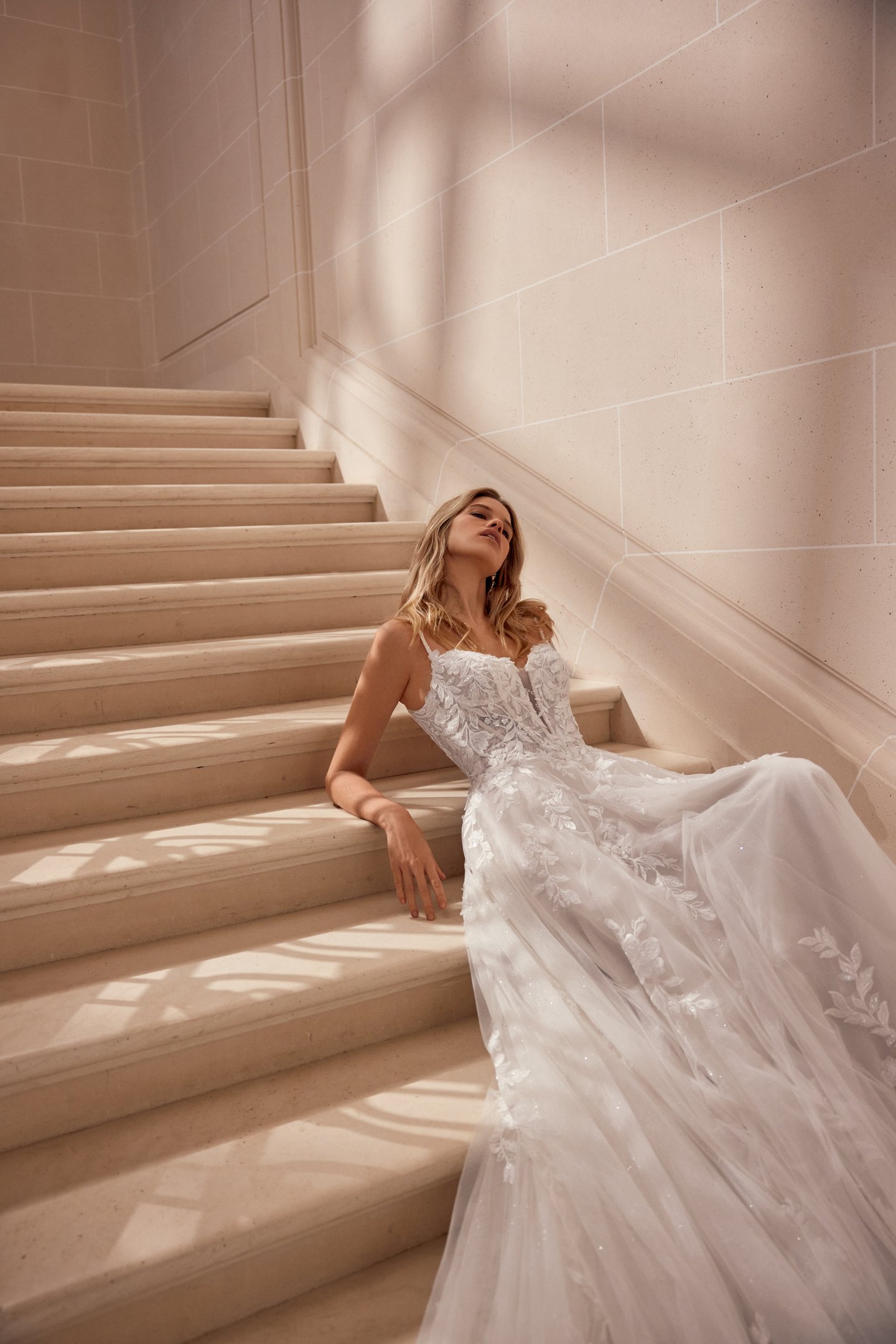 Justin Alexander Style 88559 Nolie Sparkle Tulle A-Line Gown with Plunging Bikini Neckline and Sheer Bodice