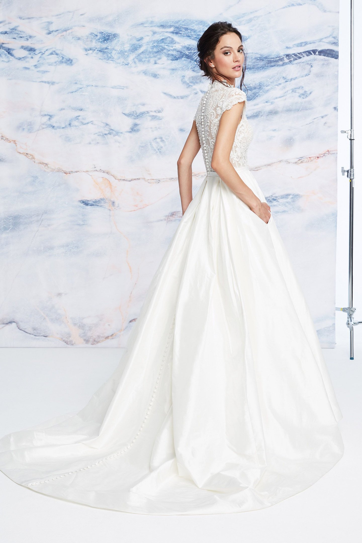 Justin Alexander Signature Style 99074 High Neck Beaded Illusion Silk Ball Gown