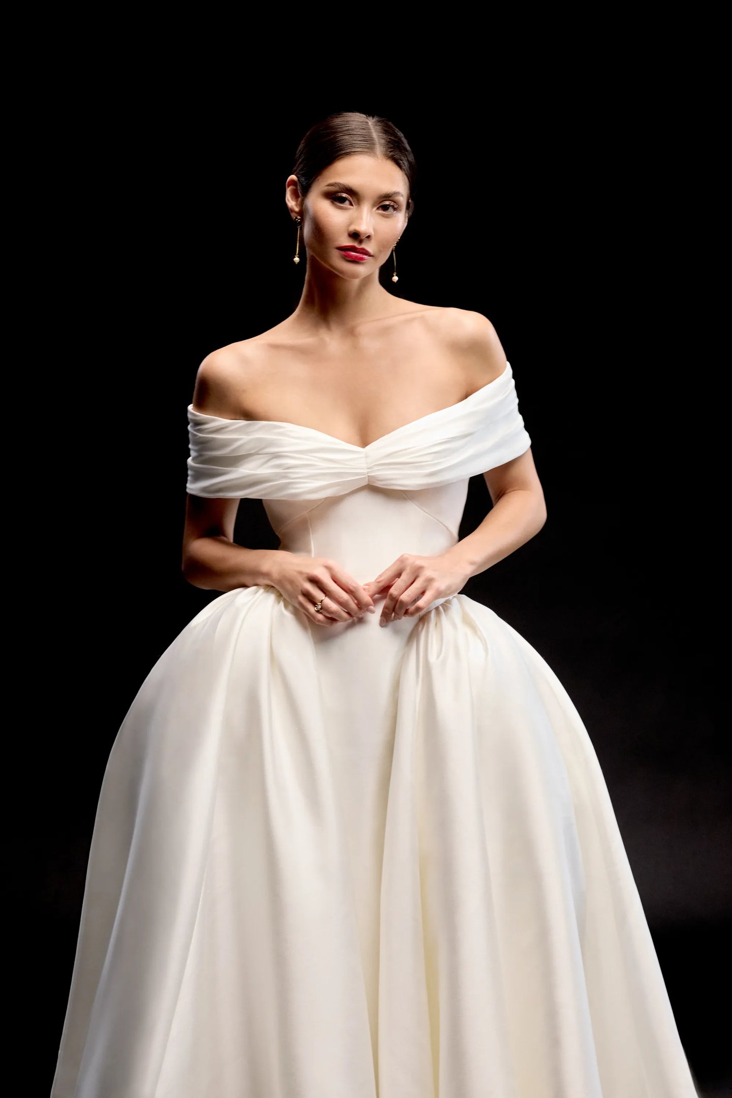 justin alexander off the shoulder wedding dress Off-the-Shoulder Wedding Gowns