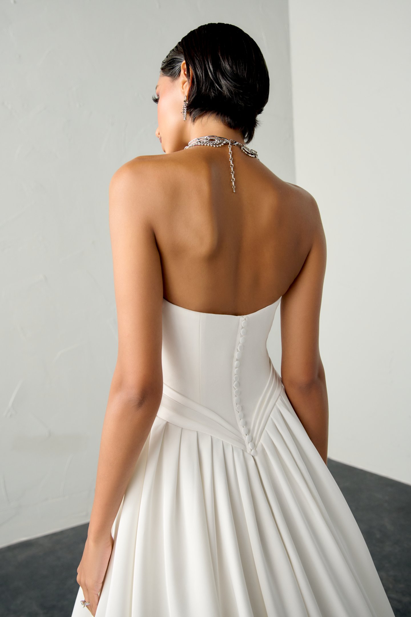 Justin Alexander Signature Style 99384 OPA-LINE Strapless Ball Gown with Pleated Basque Waist and Charmeuse Skirt