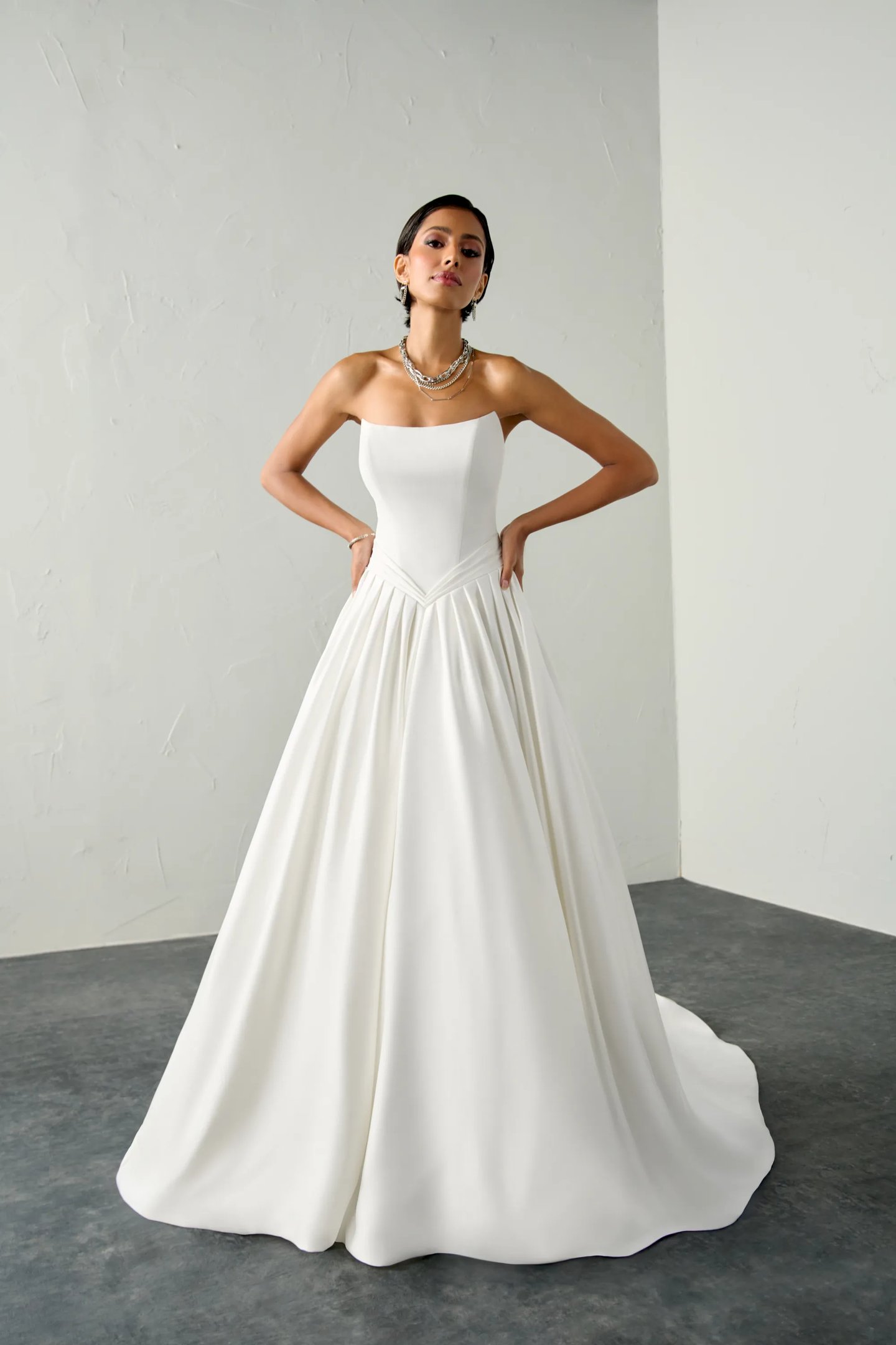 charmeuse silk wedding dress Silk Charmeuse Wedding Gown - Strapless Bridal Dress