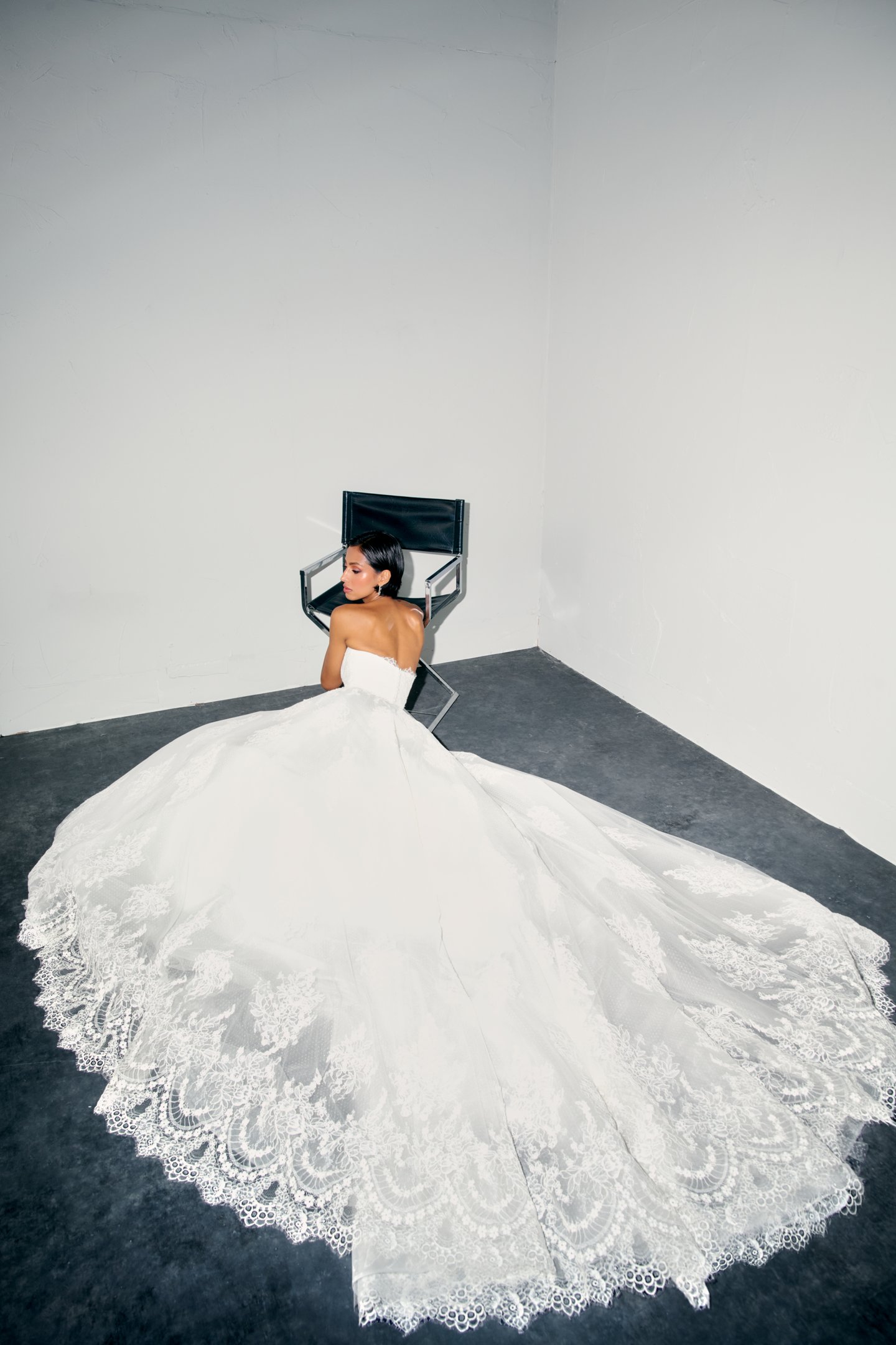 Justin Alexander Signature Style 99391 DRAVEN Matte Alençon Corded Lace A-Line with Scalloped Eyelash Detail