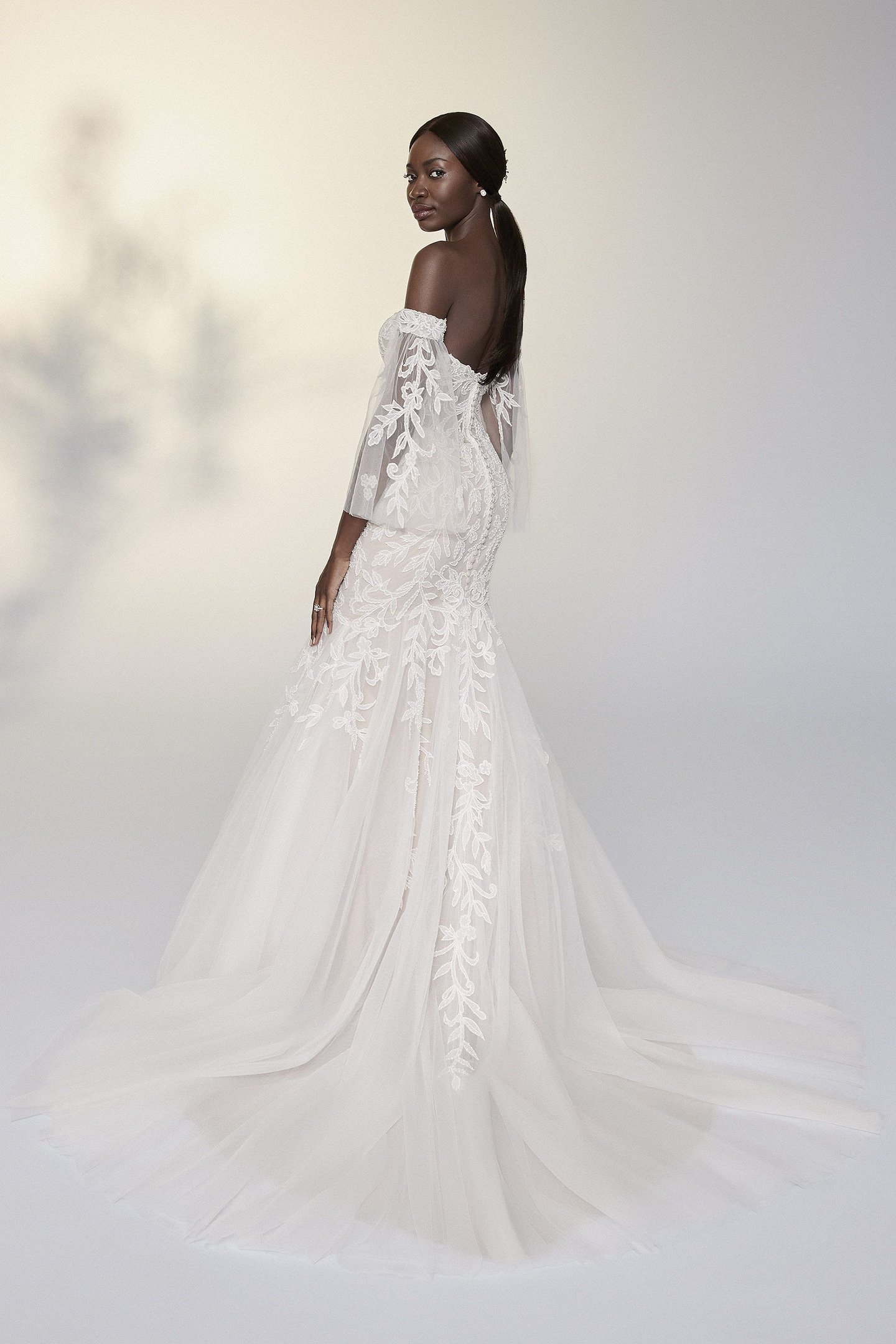 Justin Alexander Signature Style 99207 Sylvie Beaded Trumpet Gown with Straight Neckline