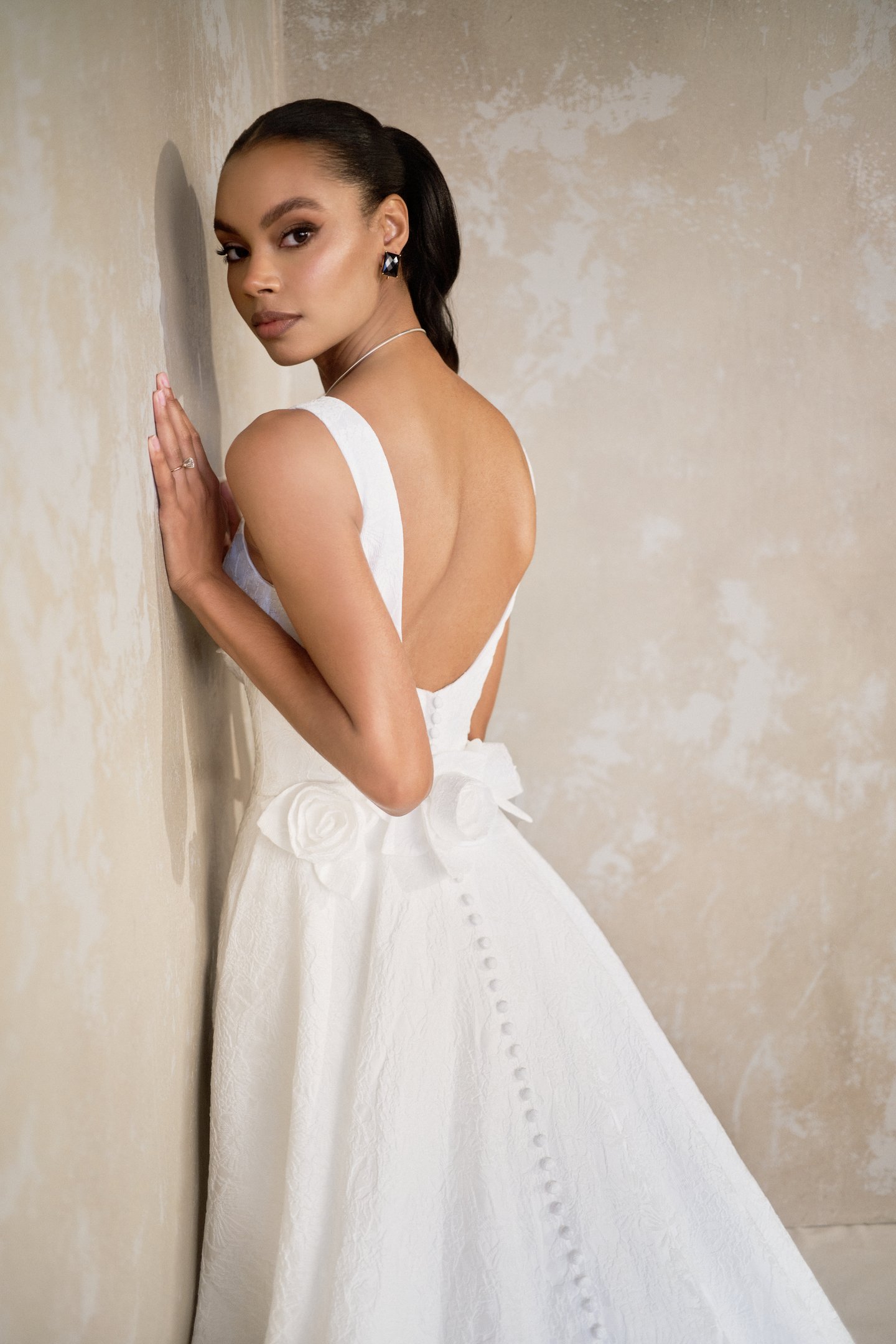 Justin Alexander Signature Style 99321DT Bradstreet Train Detachable Brocade Train with Rosette Detailing at Back Waistline