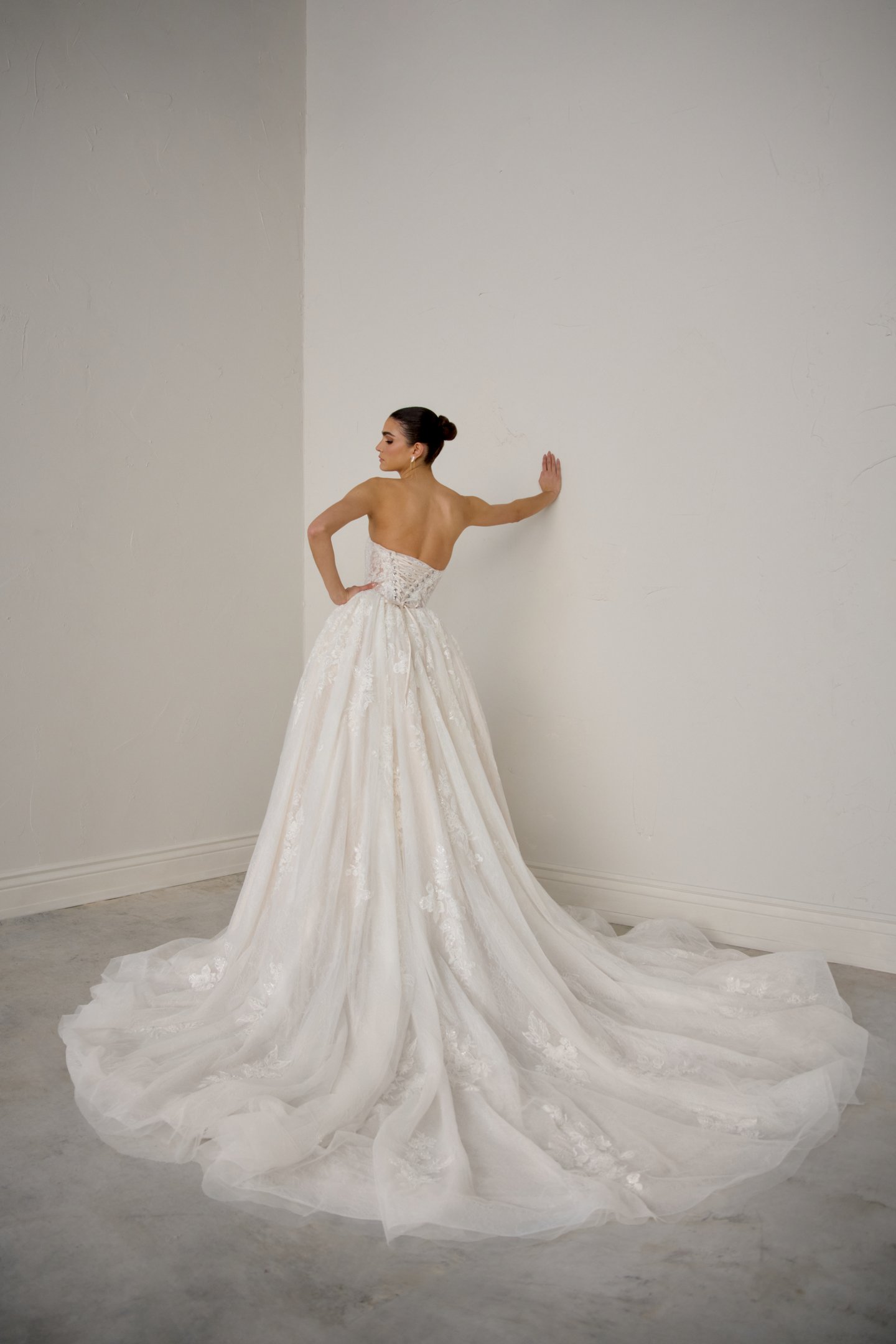 Justin Alexander Signature Style 99372 VALENTINA Allover Lace Ball Gown with Basque Waist