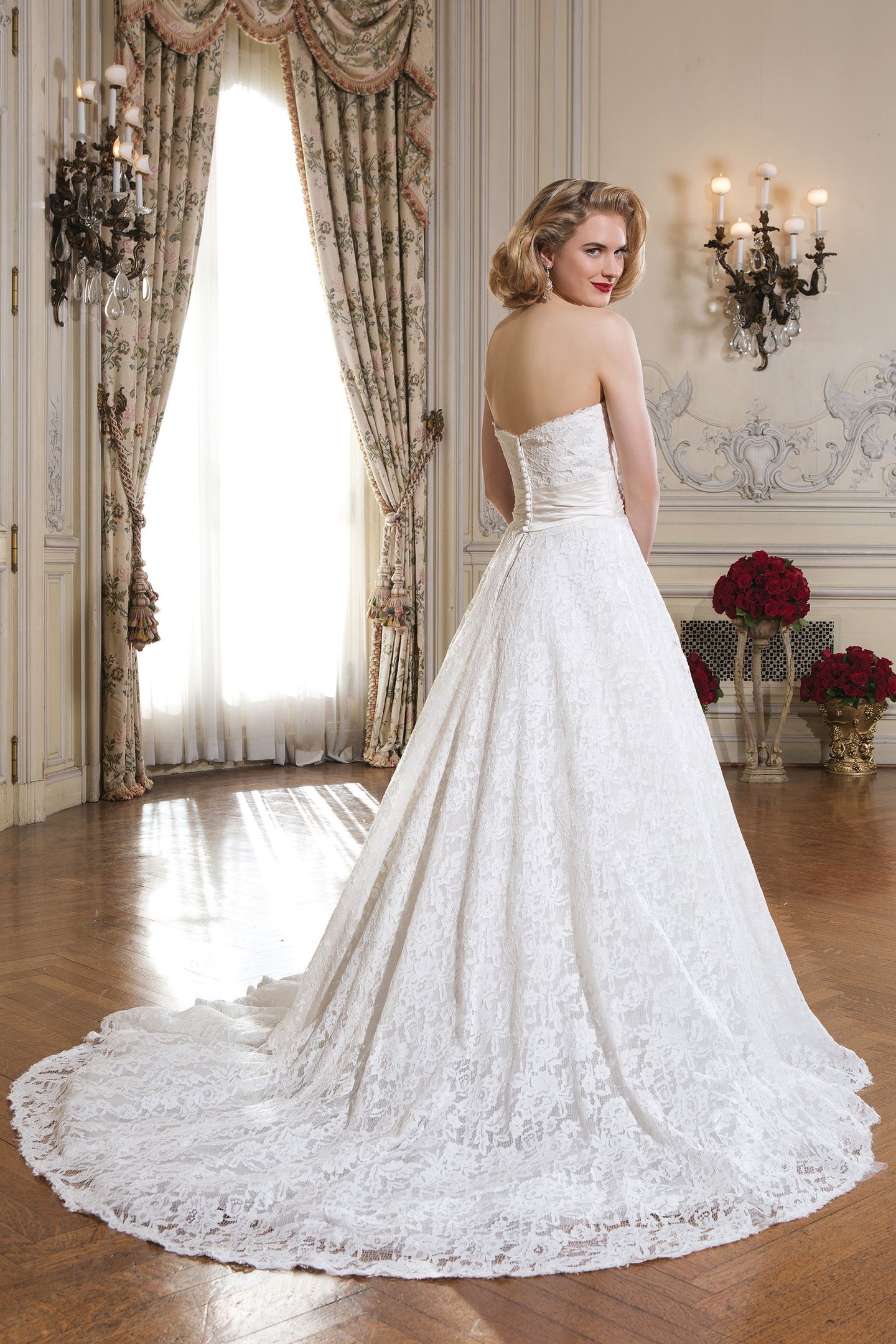 Justin Alexander Style 8557 Corded Lace Ball Gown with Sweetheart Neckline
