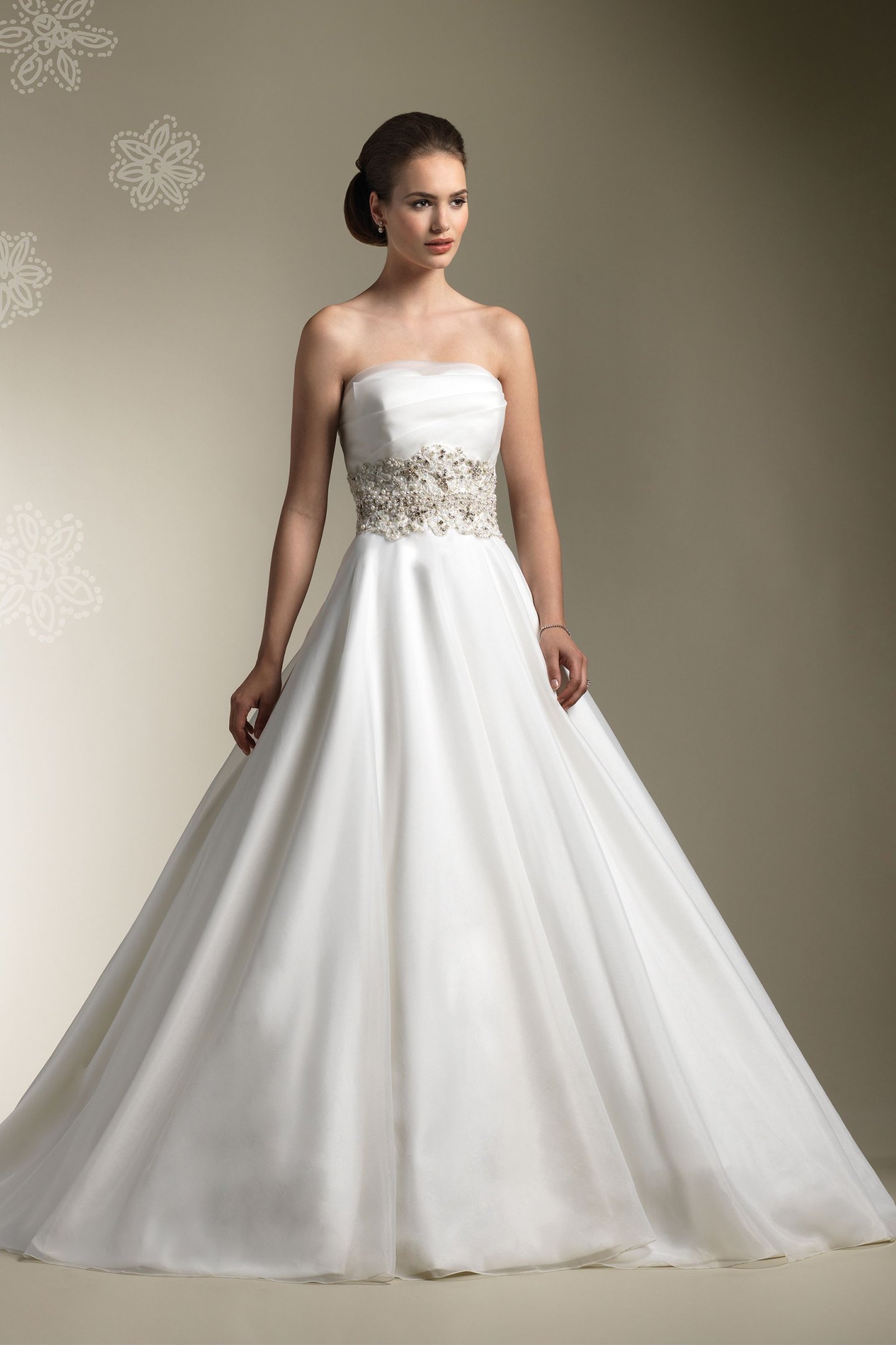Justin Alexander Style 8609 Strapless organza ball gown