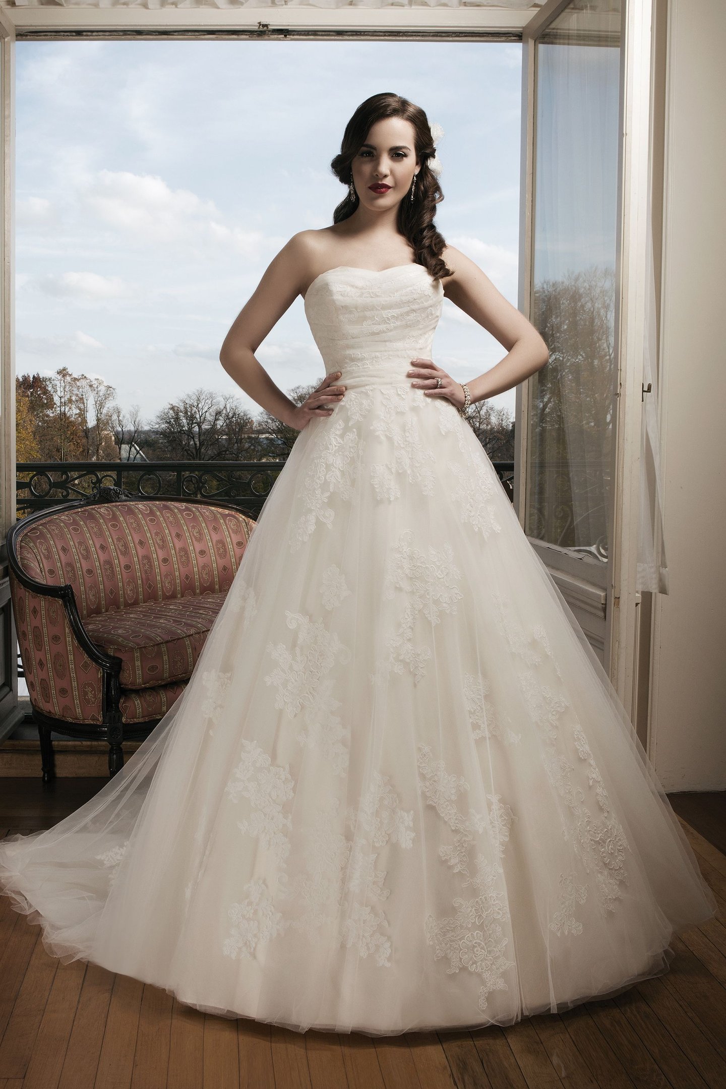Justin Alexander Style 8682 Lace ball gown with a sweetheart neckline