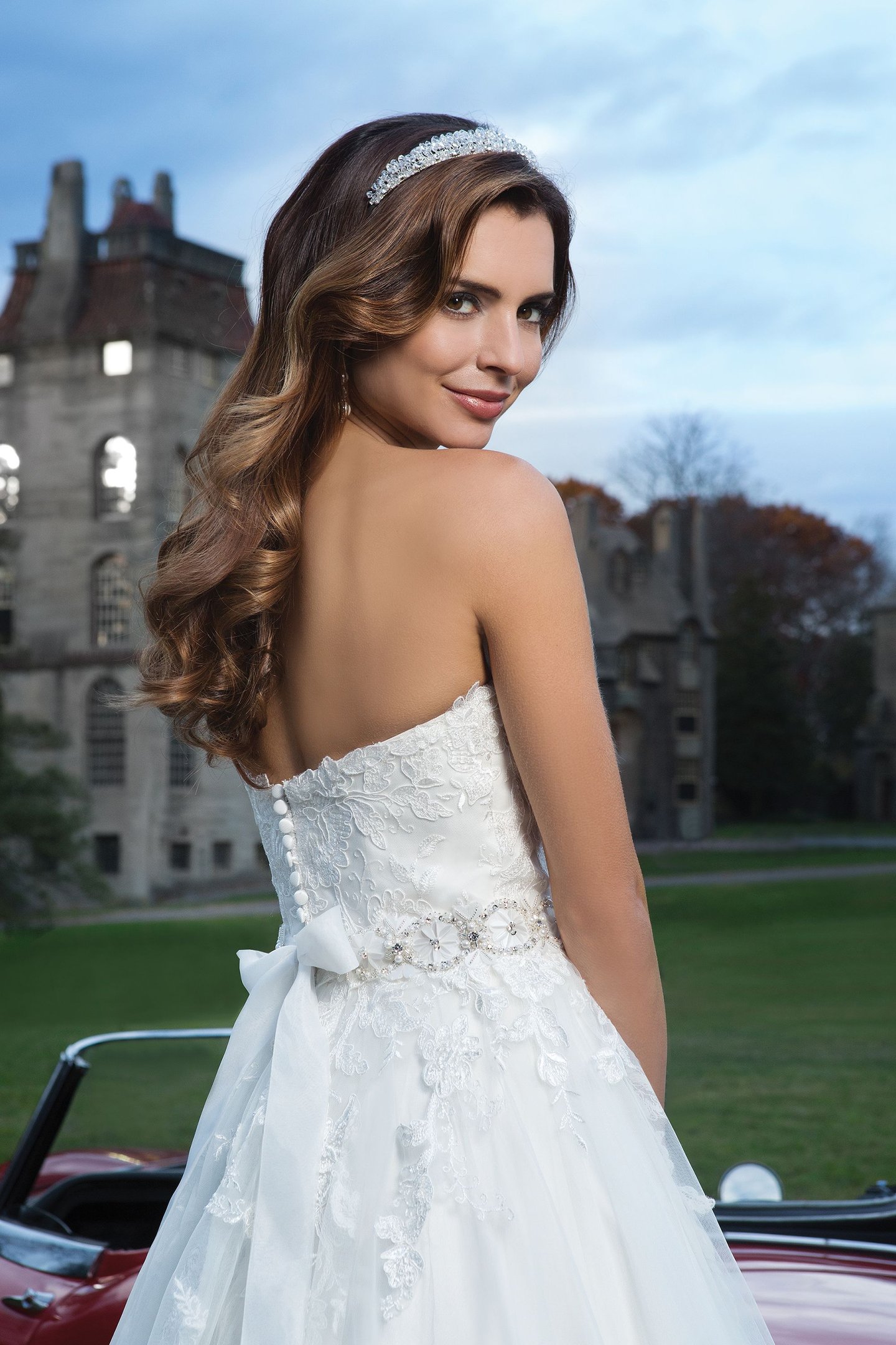 Justin Alexander Style 8732 Lace ball gown accentuated by a sweetheart neckline