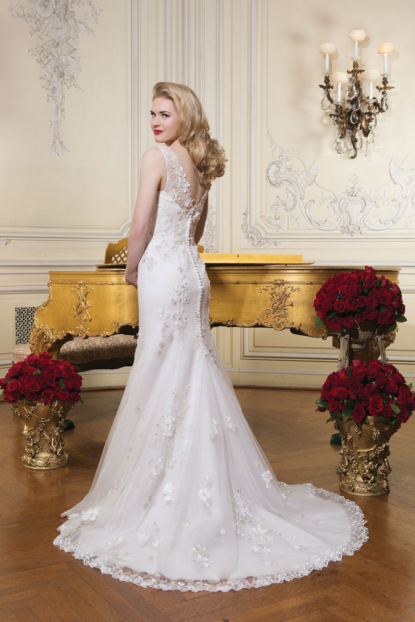 Justin Alexander Style 8751 Embroidered Lace Fit and Flare Wedding Dress
