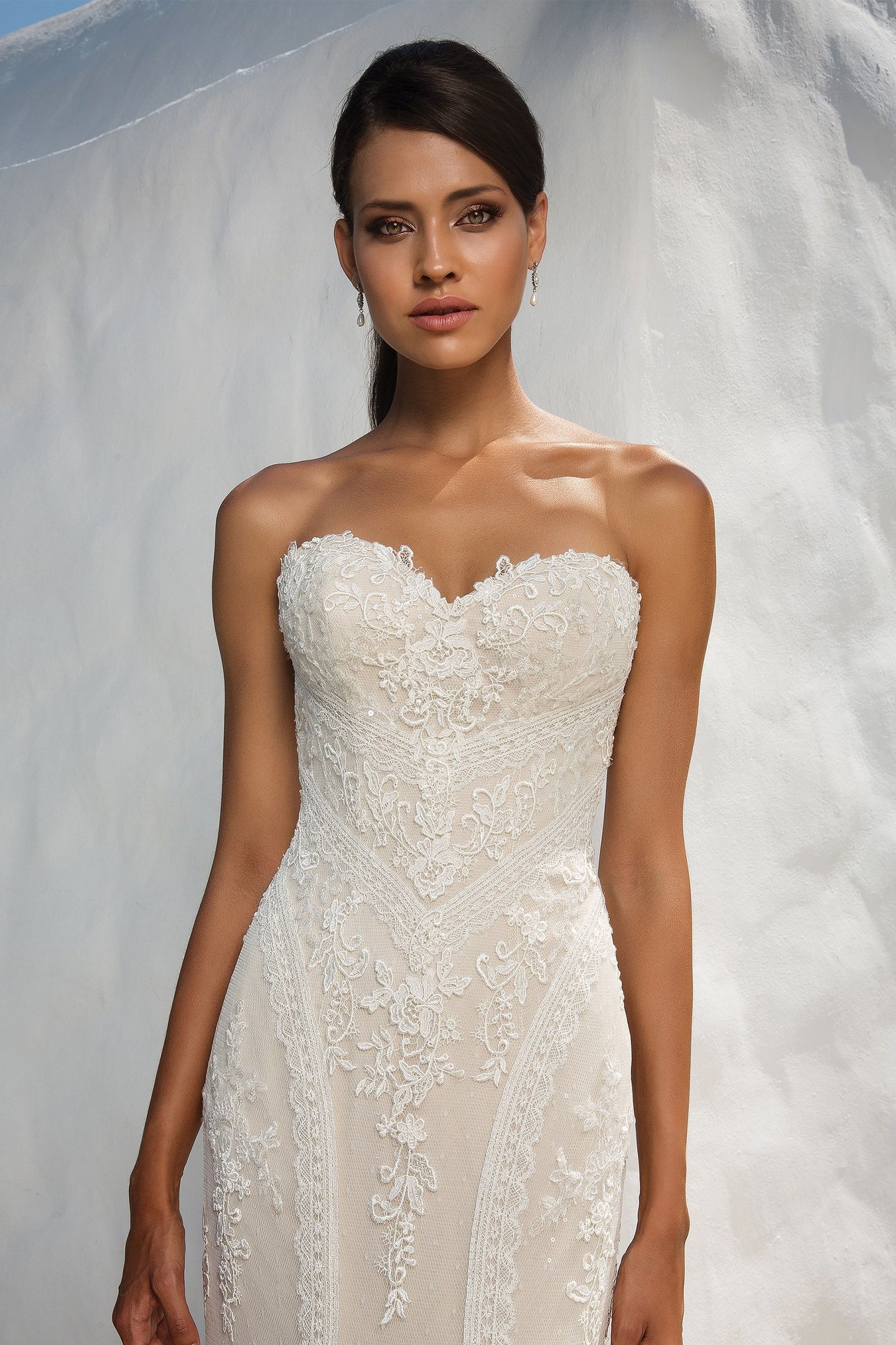 Justin Alexander  Sequined Lace Fit and Flare Wedding Dress