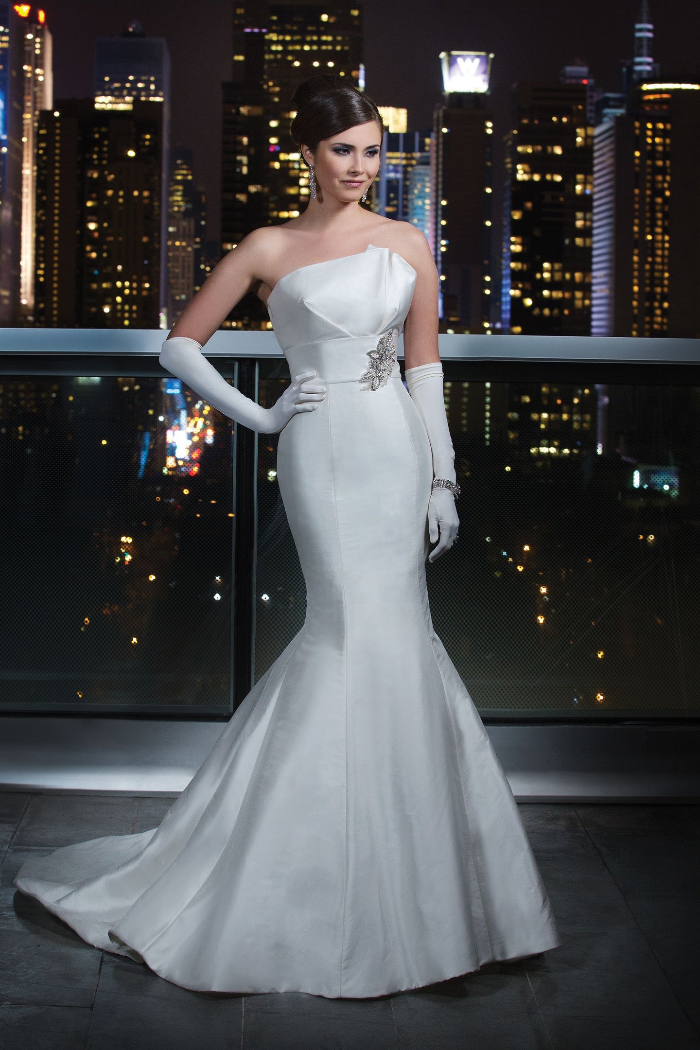 Justin Alexander Signature Style 9724 Strapless silk dupion mermaid dress