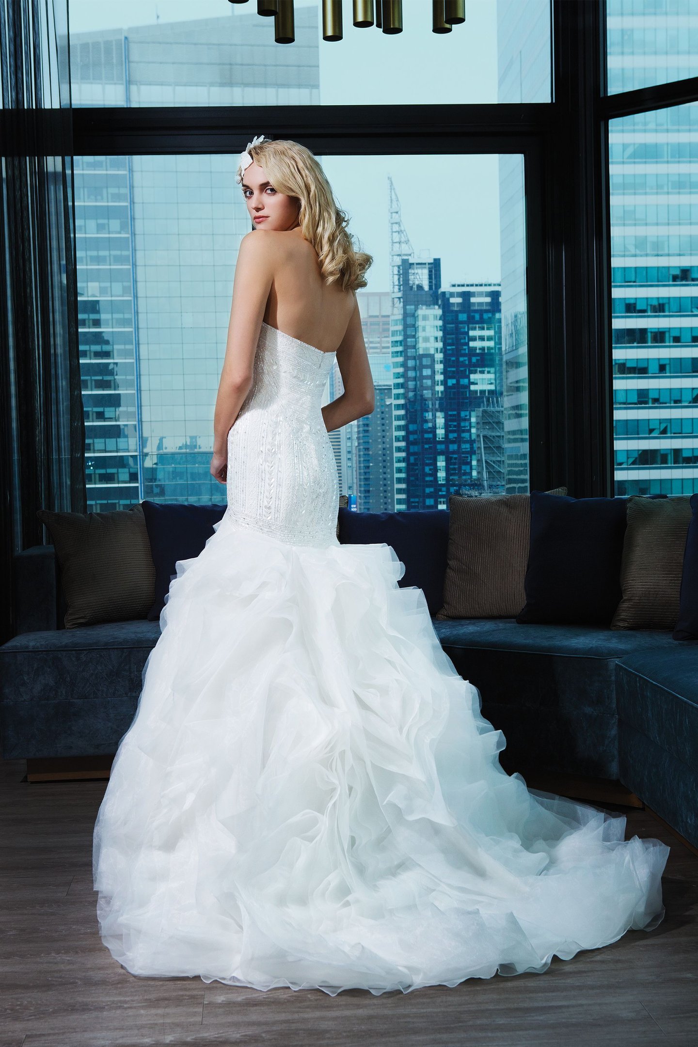 Justin Alexander Signature Style 9769 Tulle; Cotton Lace; Sequins Fit and Flare Bridal Gown
