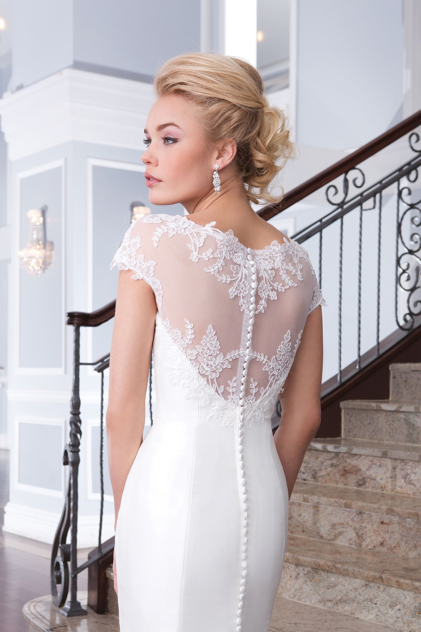Lillian West Style 6319 Mermaid Sabrina Neckline Dress with Cap Sleeves
