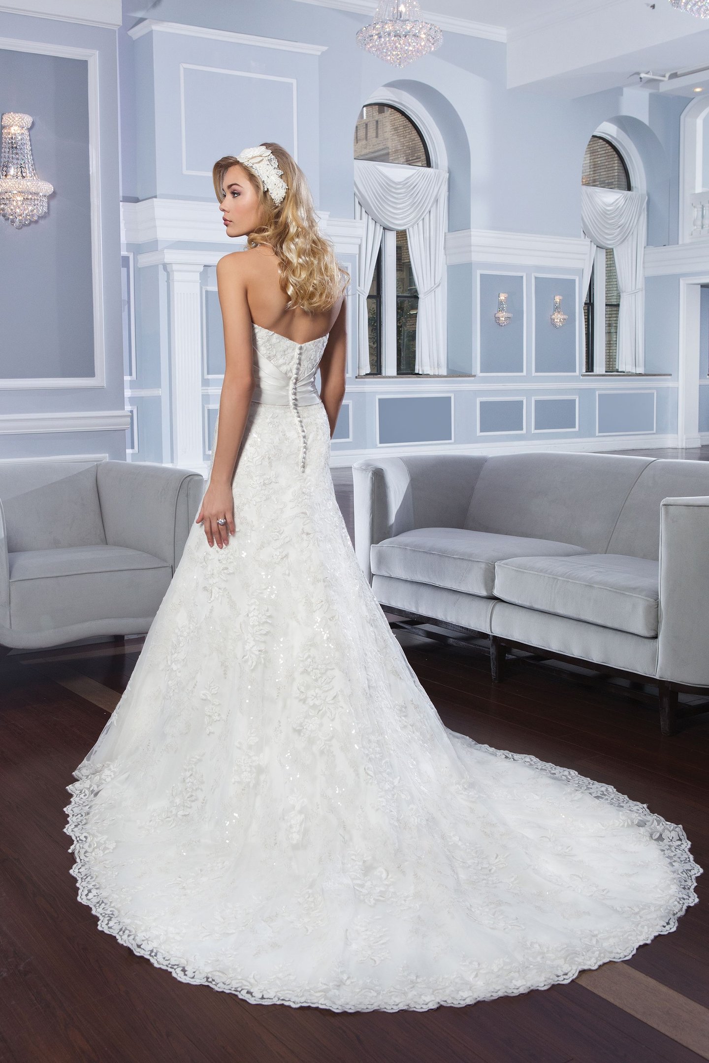 Lillian West Style 6335 Strapless Tulle A-Line Gown