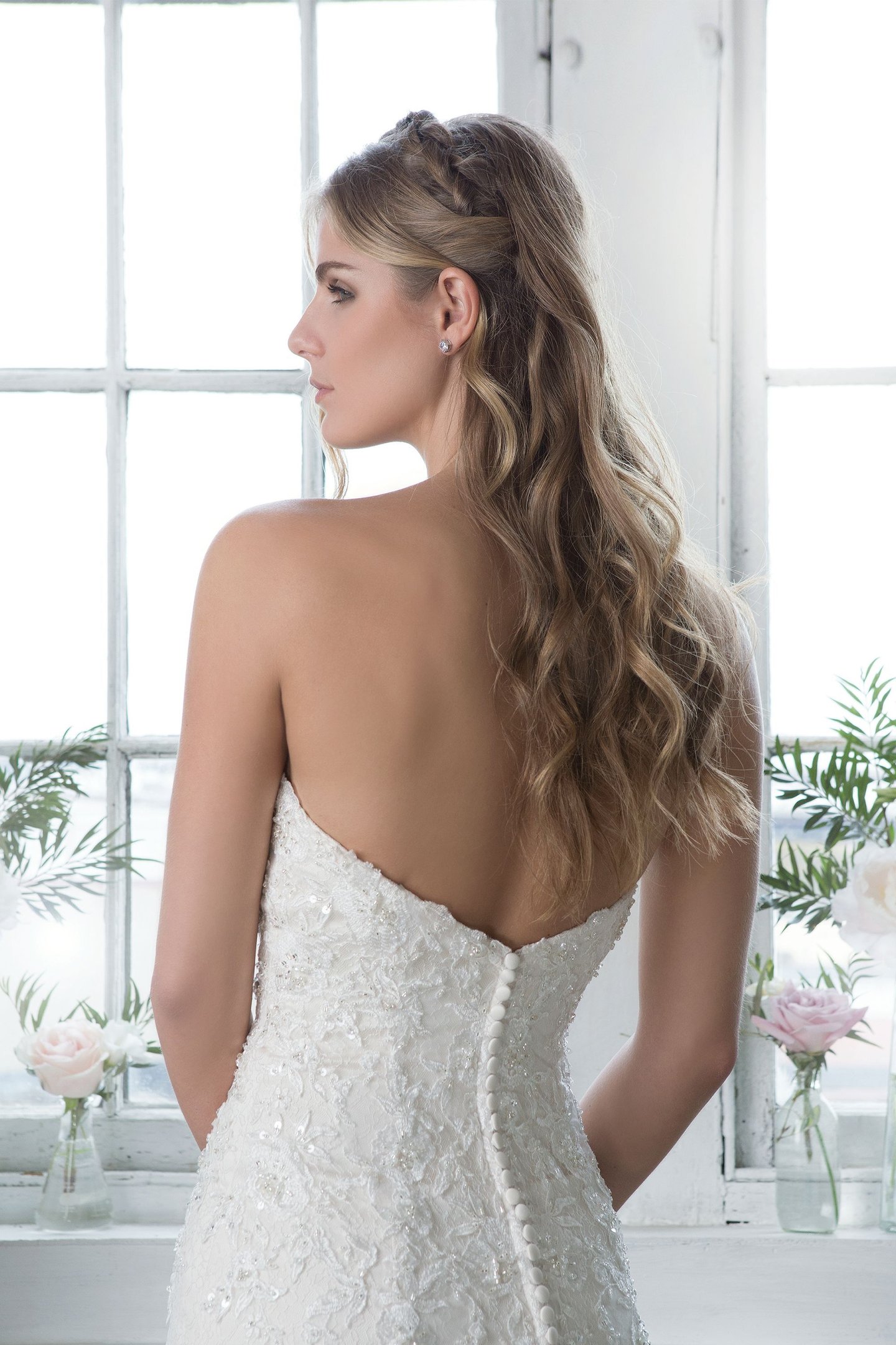 Lillian West Style 6384 Beaded Embroidered Lace Slim A-Line Gown