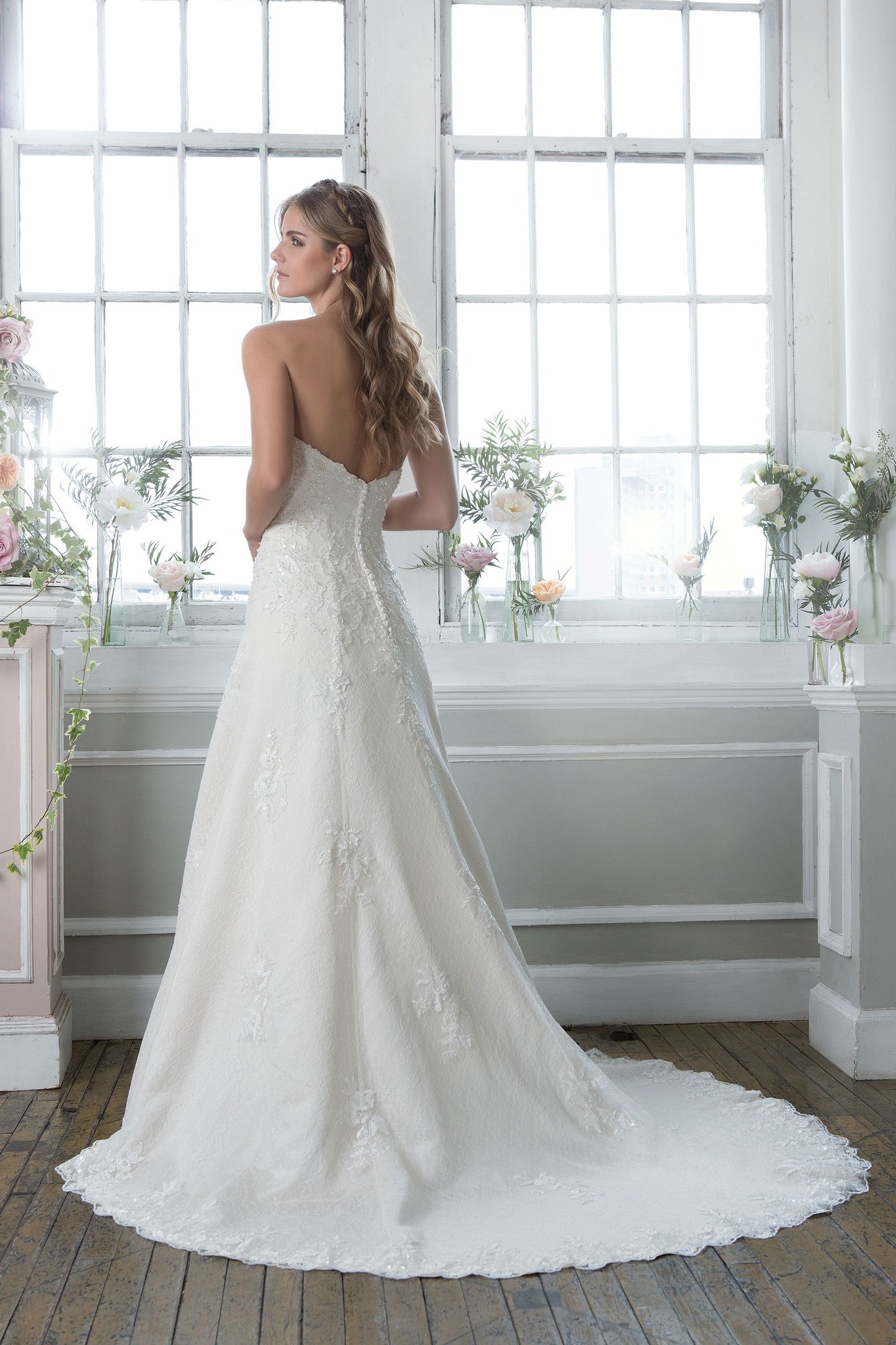 Lillian West Style 6384 Beaded Embroidered Lace Slim A-Line Gown