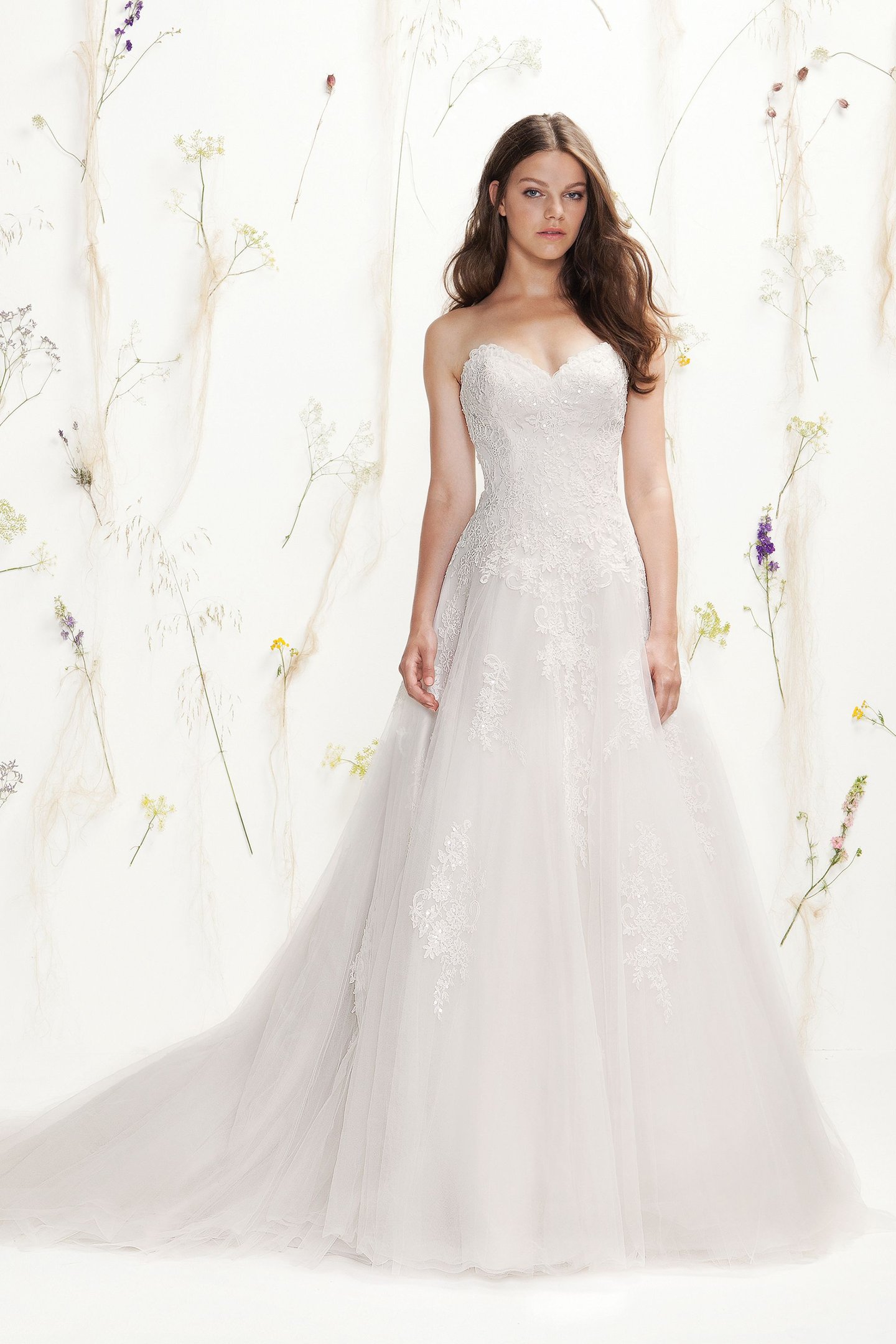 Lillian West Style 6394 Beaded Lace A-Line Gown with Sweetheart Neckline
