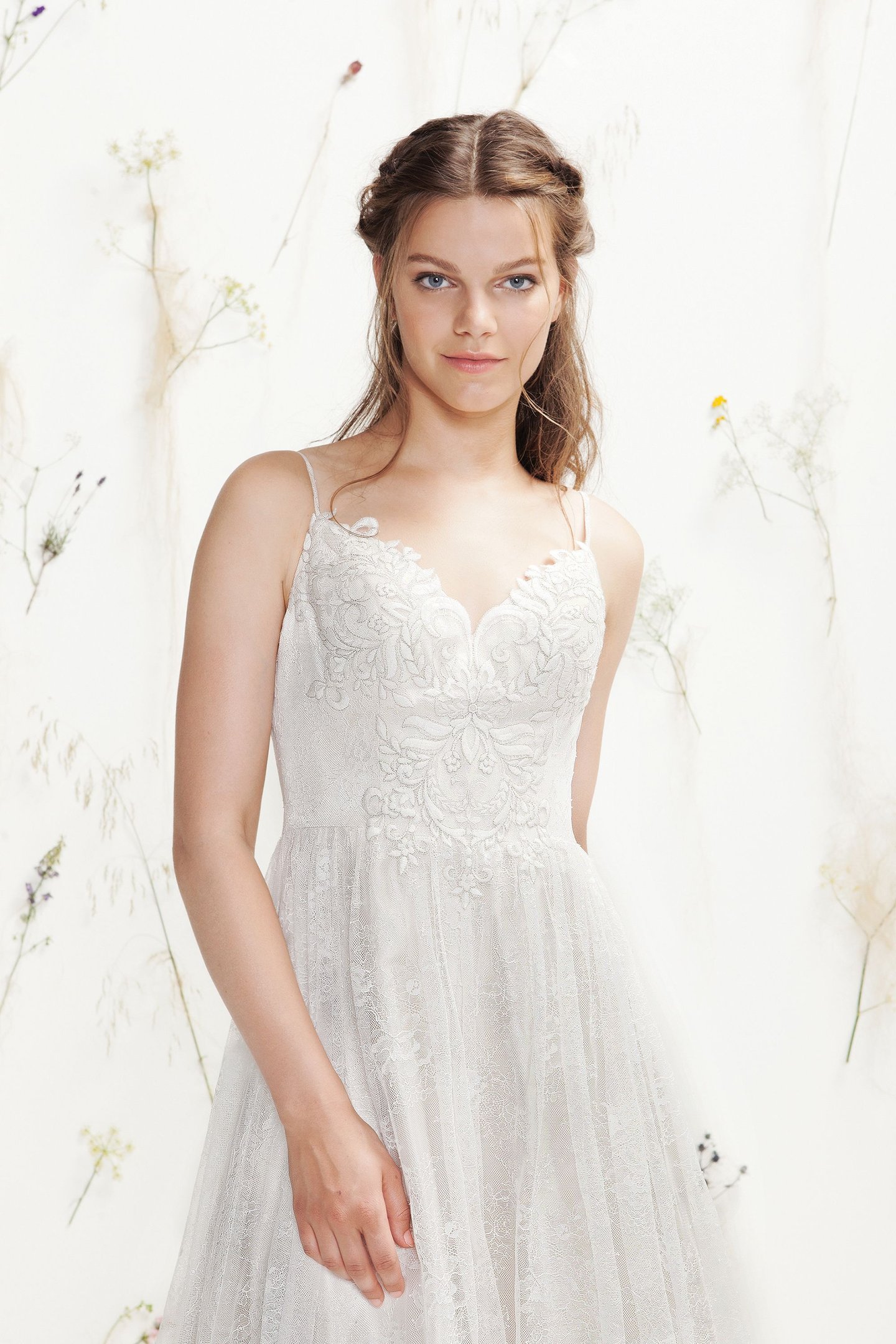 Lillian West Style 6395 All Over Lace V-Neck Bridal Gown