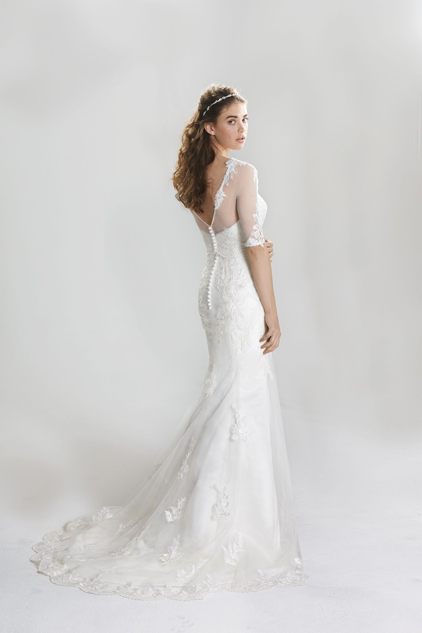 Lillian West Style 6396 Lace and Tulle Fit and Flare Dress