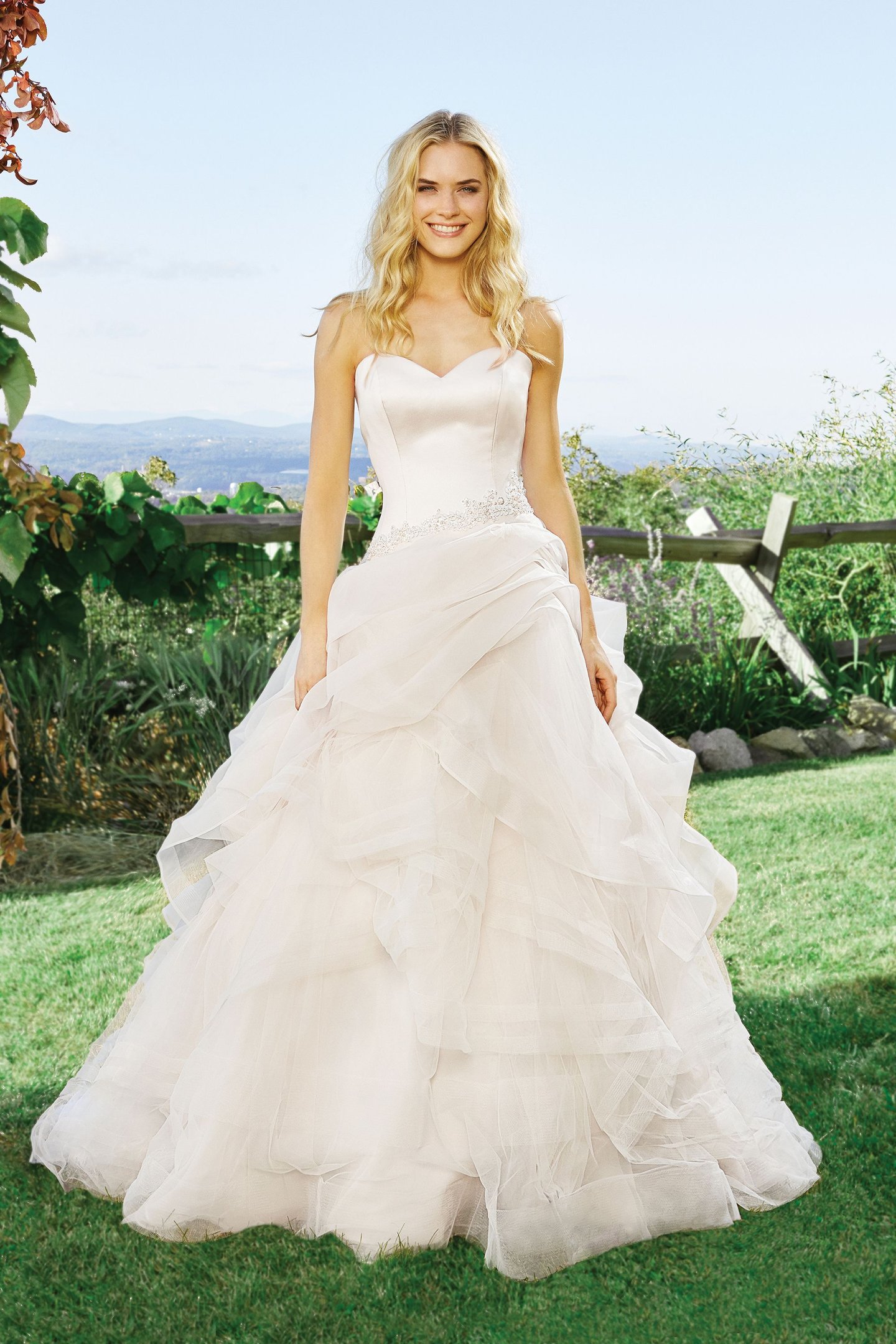 Lillian West Style 6430 Tulle Ball Gown with Sweetheart Neck and Intricate Beading