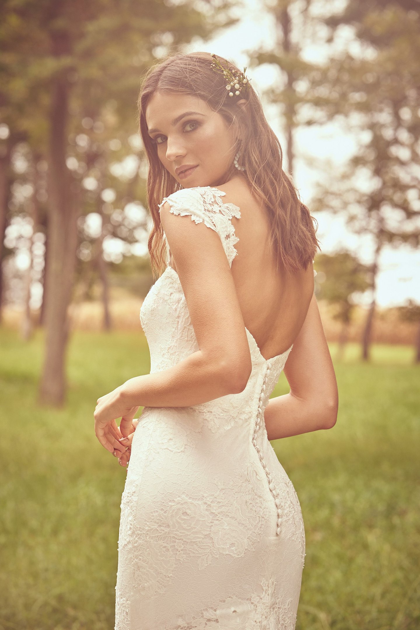 Lillian West Style 66071 Allover Lace Dress with Detachable Straps
