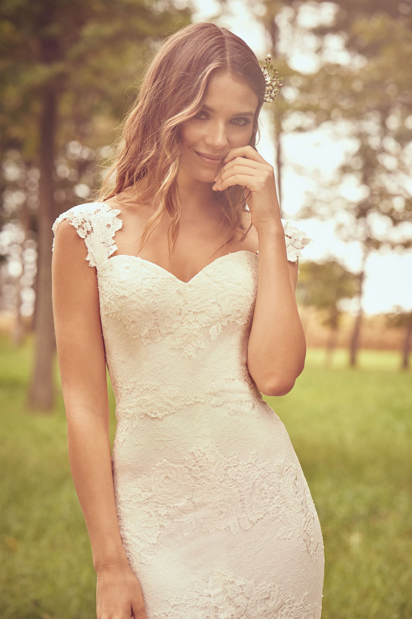 Lillian West Style 66071 Allover Lace Dress with Detachable Straps