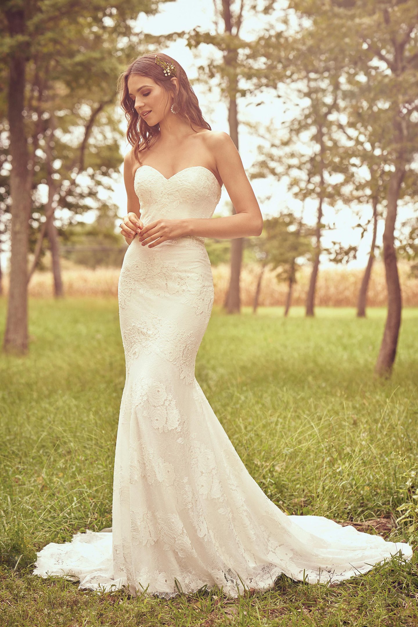 Lillian West Style 66071 Allover Lace Dress with Detachable Straps