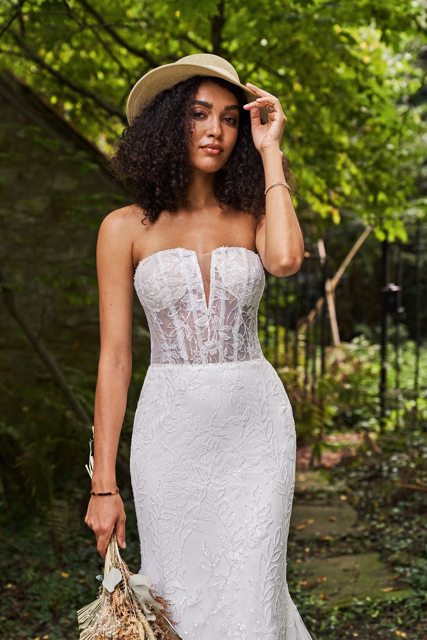 Lillian West Style 66243 Sequined Fit and Flare Gown with Notched Straight Neckline