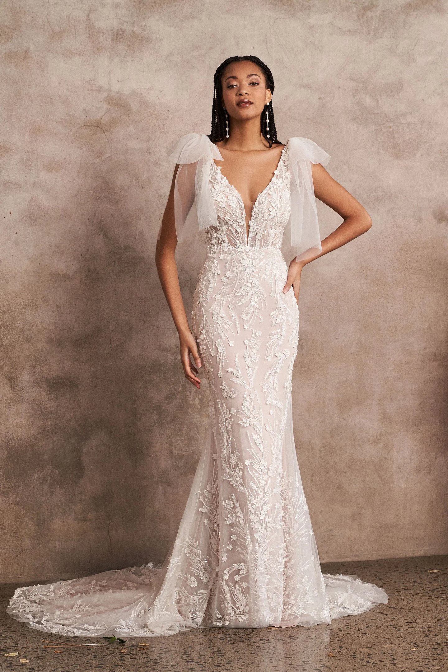 v neck plunge wedding dress Sexy Leg Split Plunge V-neck Long Satin Wedding Dresses