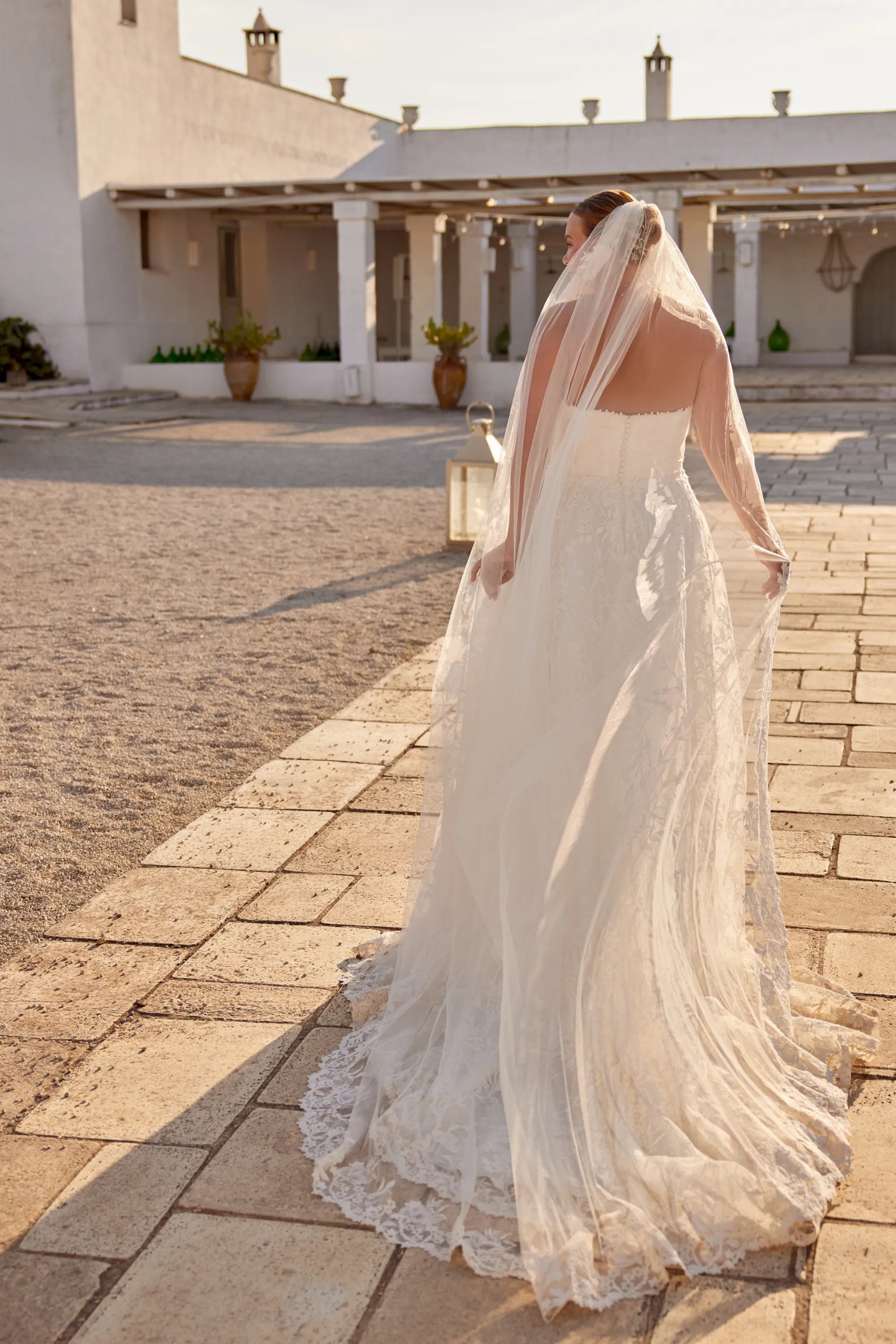66376PS: Plus Size Strapless Scoop Neck A-Line Gown with Allover