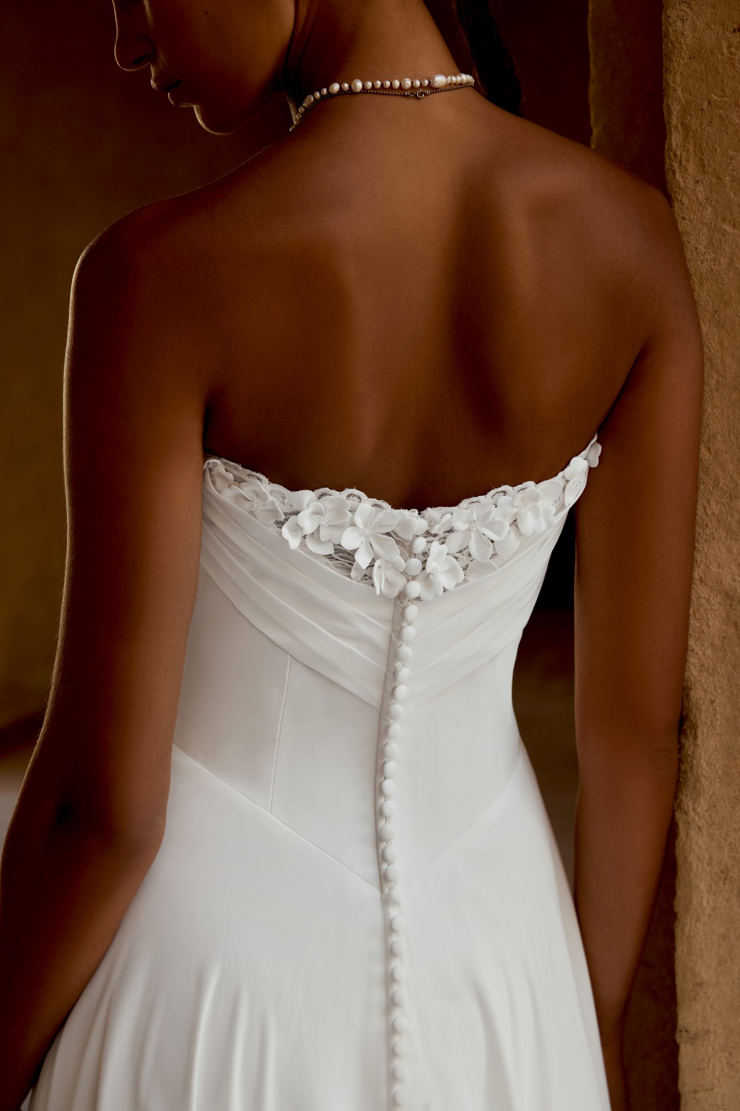 Lillian West Style 66478 A-Line Gown with Sweetheart Strapless Neckline with Peek-A-Boo Lace Detail and Basque Waist