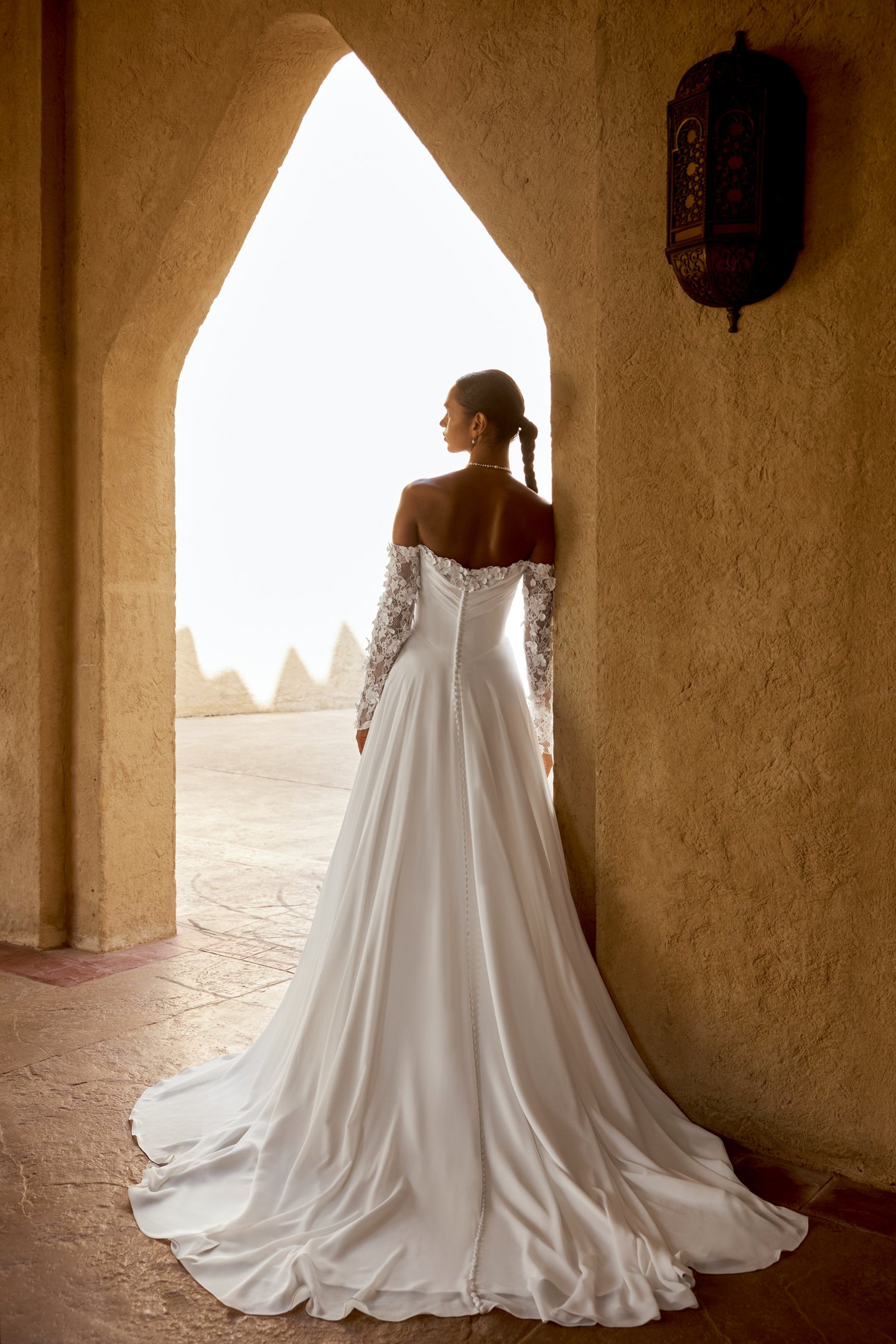Lillian West Style 66478 A-Line Gown with Sweetheart Strapless Neckline with Peek-A-Boo Lace Detail and Basque Waist