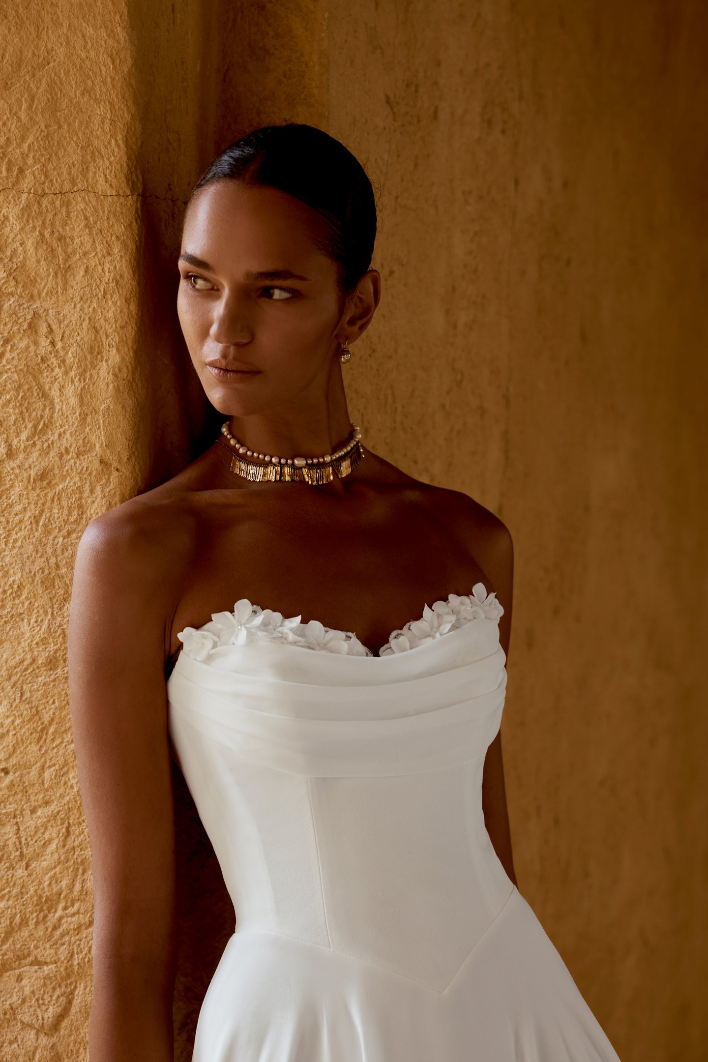 Lillian West Style 66478 A-Line Gown with Sweetheart Strapless Neckline with Peek-A-Boo Lace Detail and Basque Waist