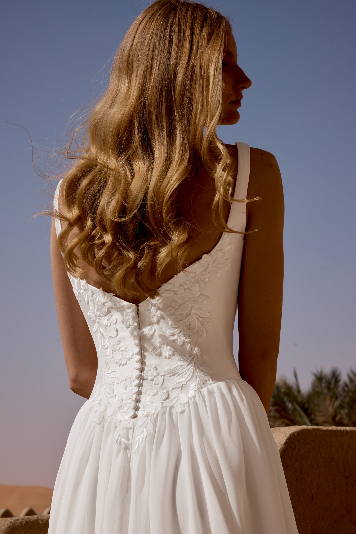 Lillian West Style 66480 A-Line Gown with Mikado Bodice and Chiffon Skirt