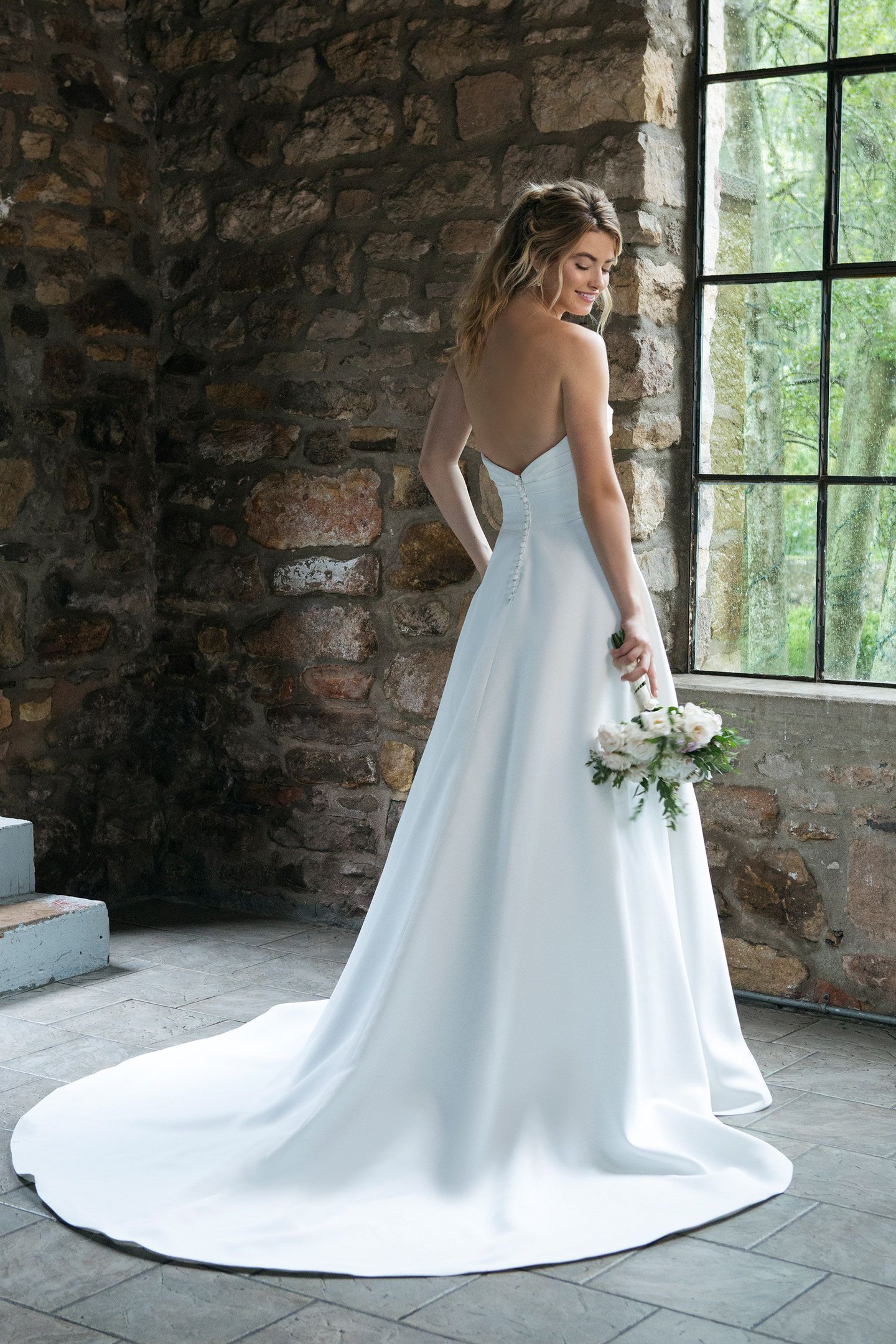 Sincerity Bridal Style 44041 Sweetheart Satin A-Line with Ruched Bodice Detail