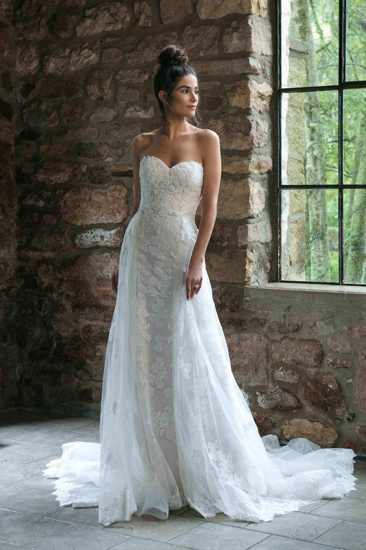 Sincerity Bridal Style 44064 Allover Lace Sweetheart Neckline Fit and Flare