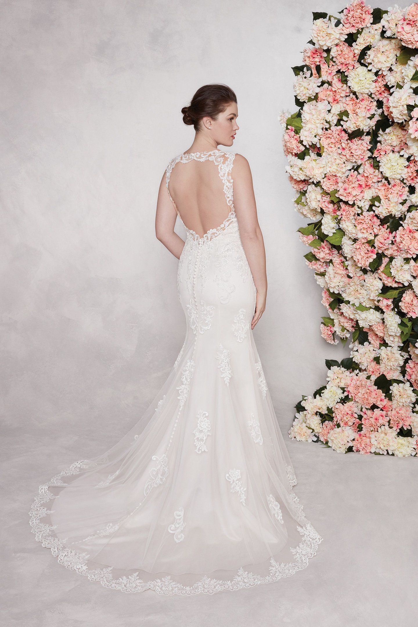 Sincerity style 44142 Open V-Neckline with Straps Fit and Flare Dress