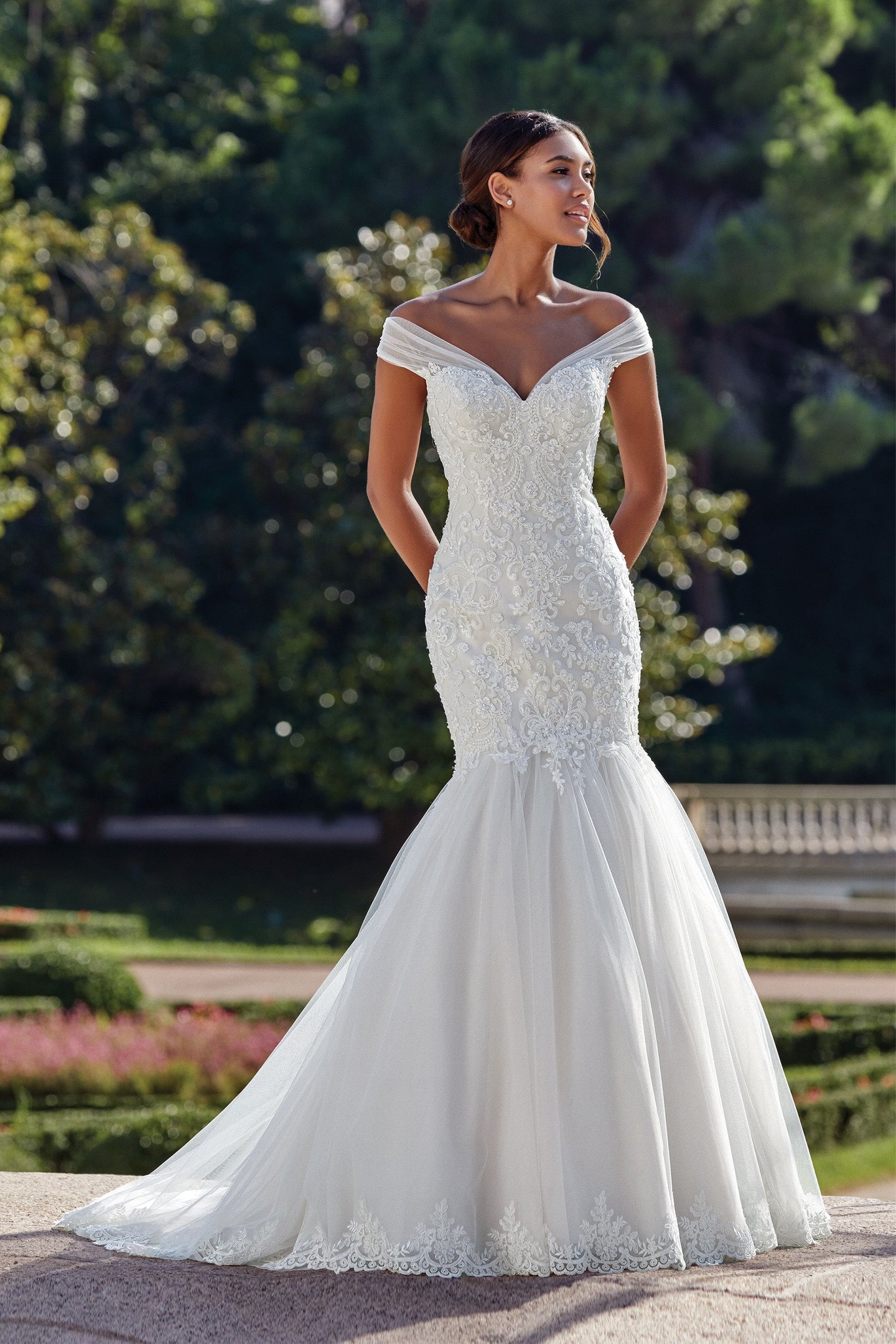 Sincerity style 44148 Beaded Lace and Tulle Mermaid Gown