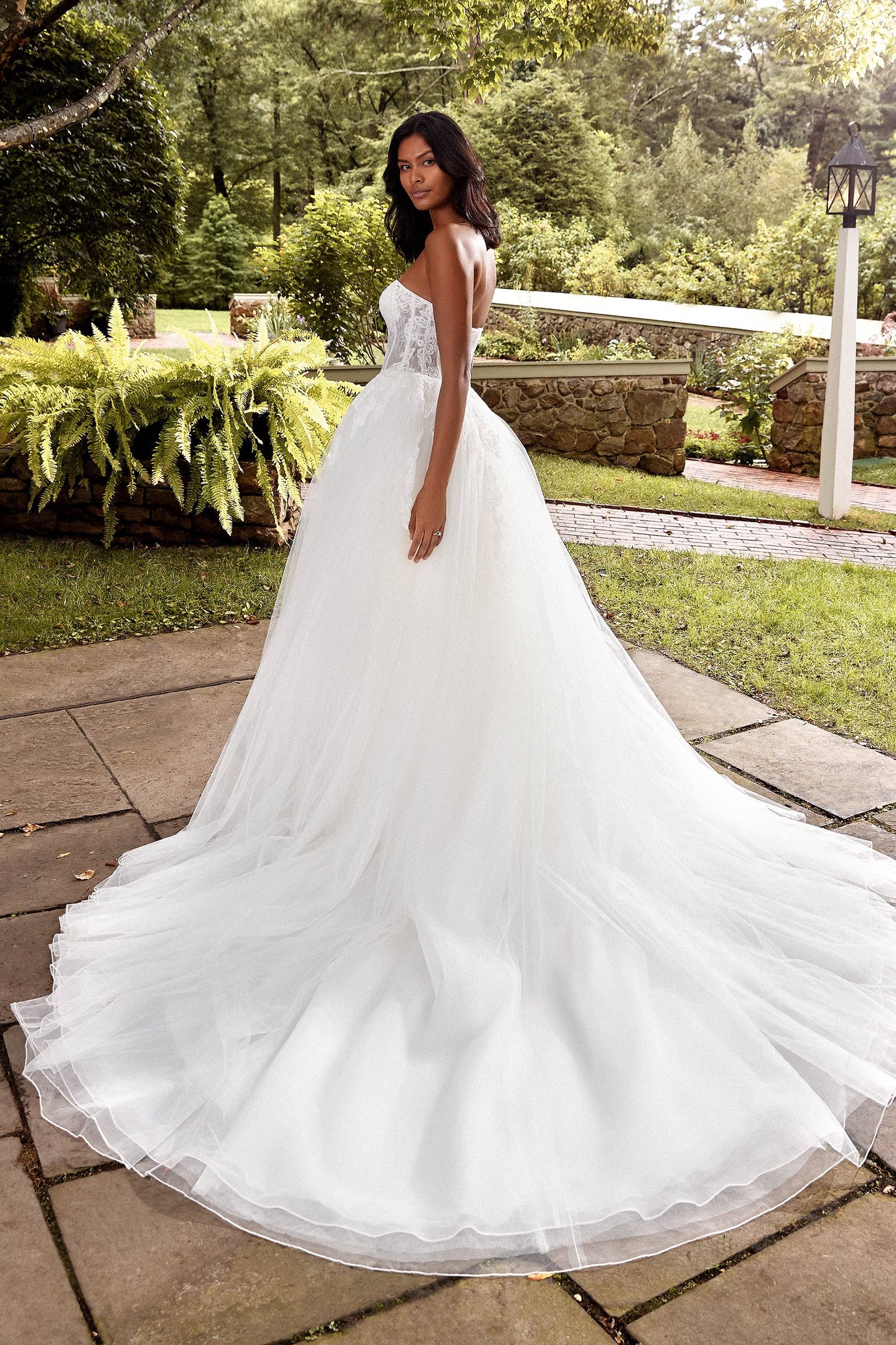 Sincerity Bridal Style 44273 Strapless Basque Waist Tulle Ball Gown with Exposed Boning