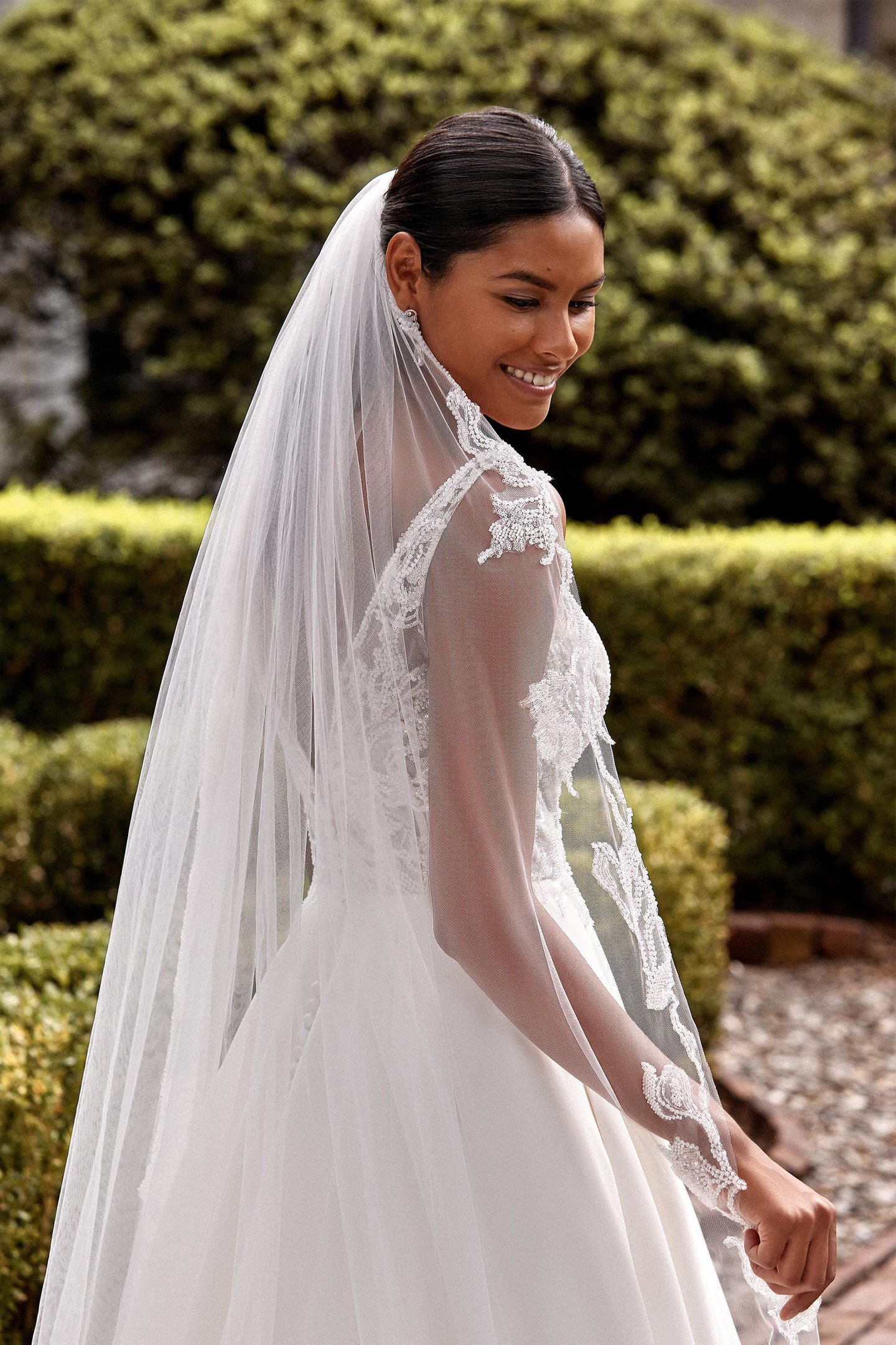 Sincerity Bridal Style 44276 Plunging V-Neck Satin Ball Gown with Fully Beaded Bodice