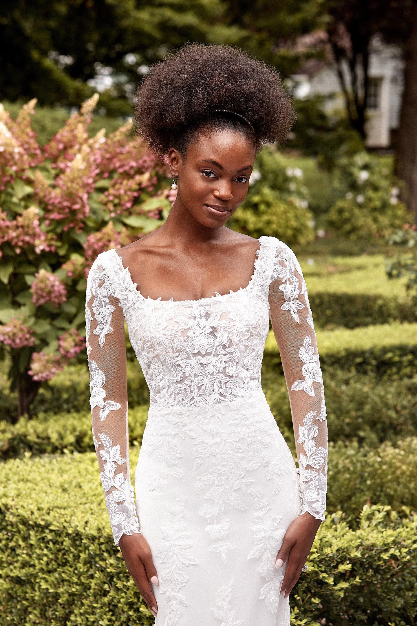 Sincerity Bridal Style 44283SL Long Sleeves with Sequined Lace Appliqués
