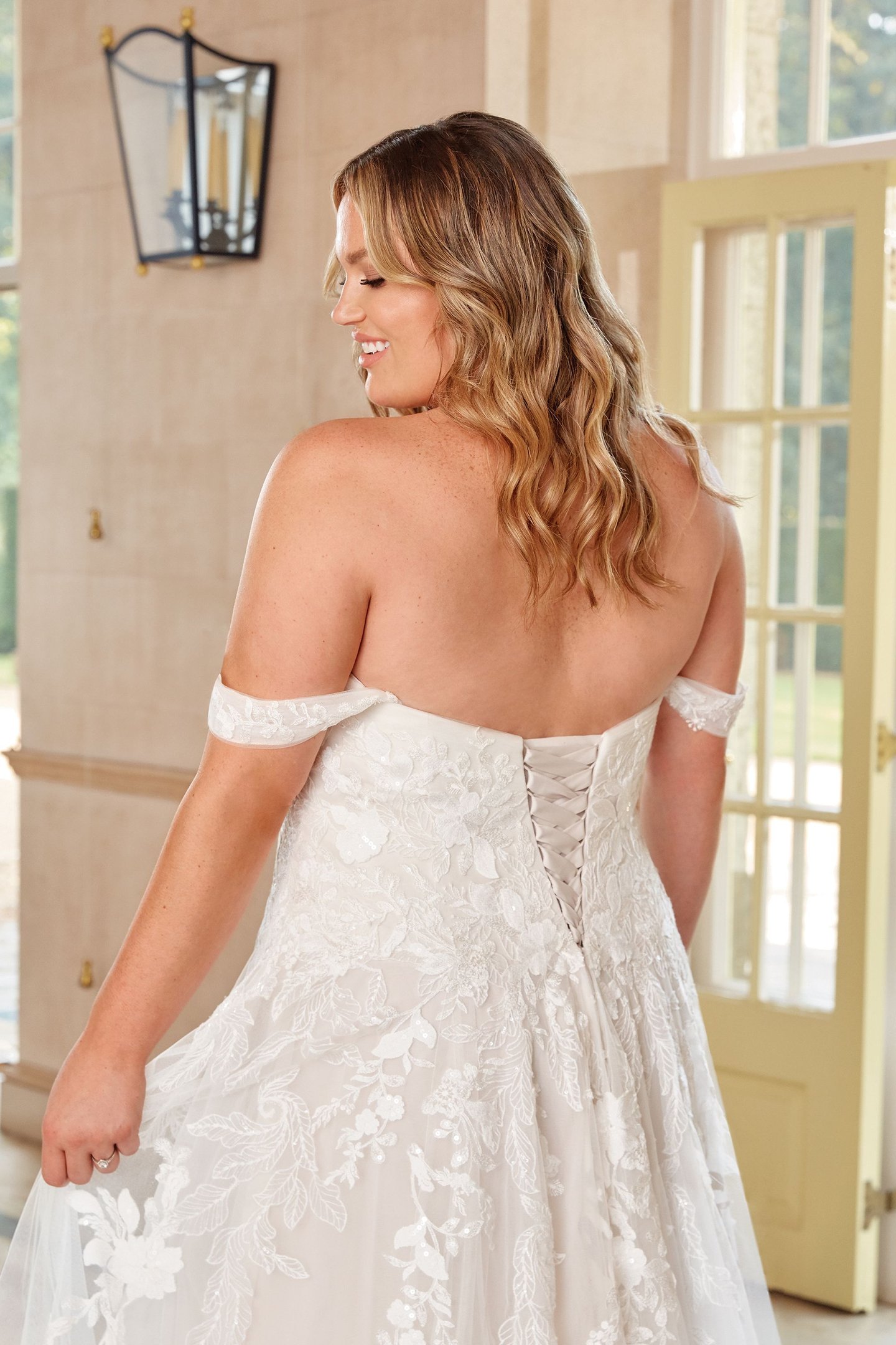 Sinceriy Bridal Style 44284PS Strapless Plus Size Tulle A-Line Gown with Dropped Waist