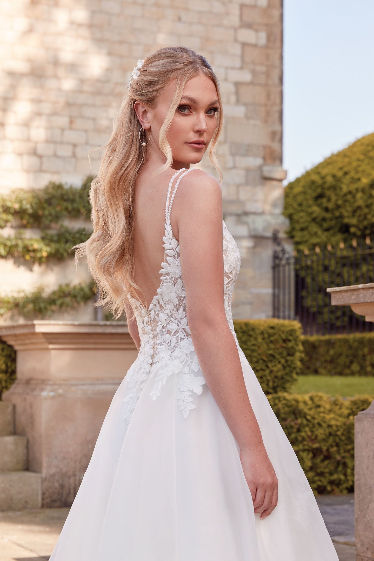 Sincerity Bridal Style 44342 Organza Ball Gown with Double Beaded Spaghetti Straps
