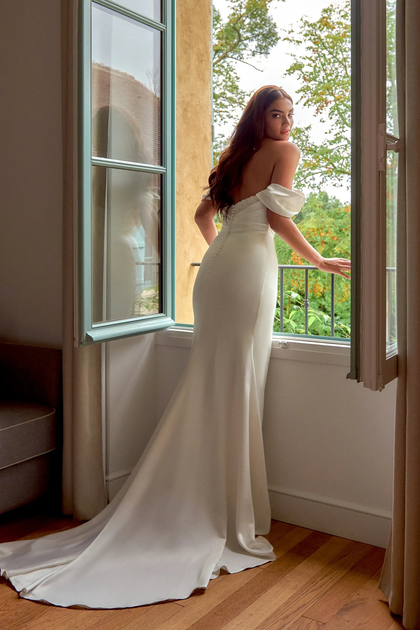 off shoulder sweetheart wedding dress Romantic Organza A-Line Wedding Dress with Off-the-Shoulder Straps