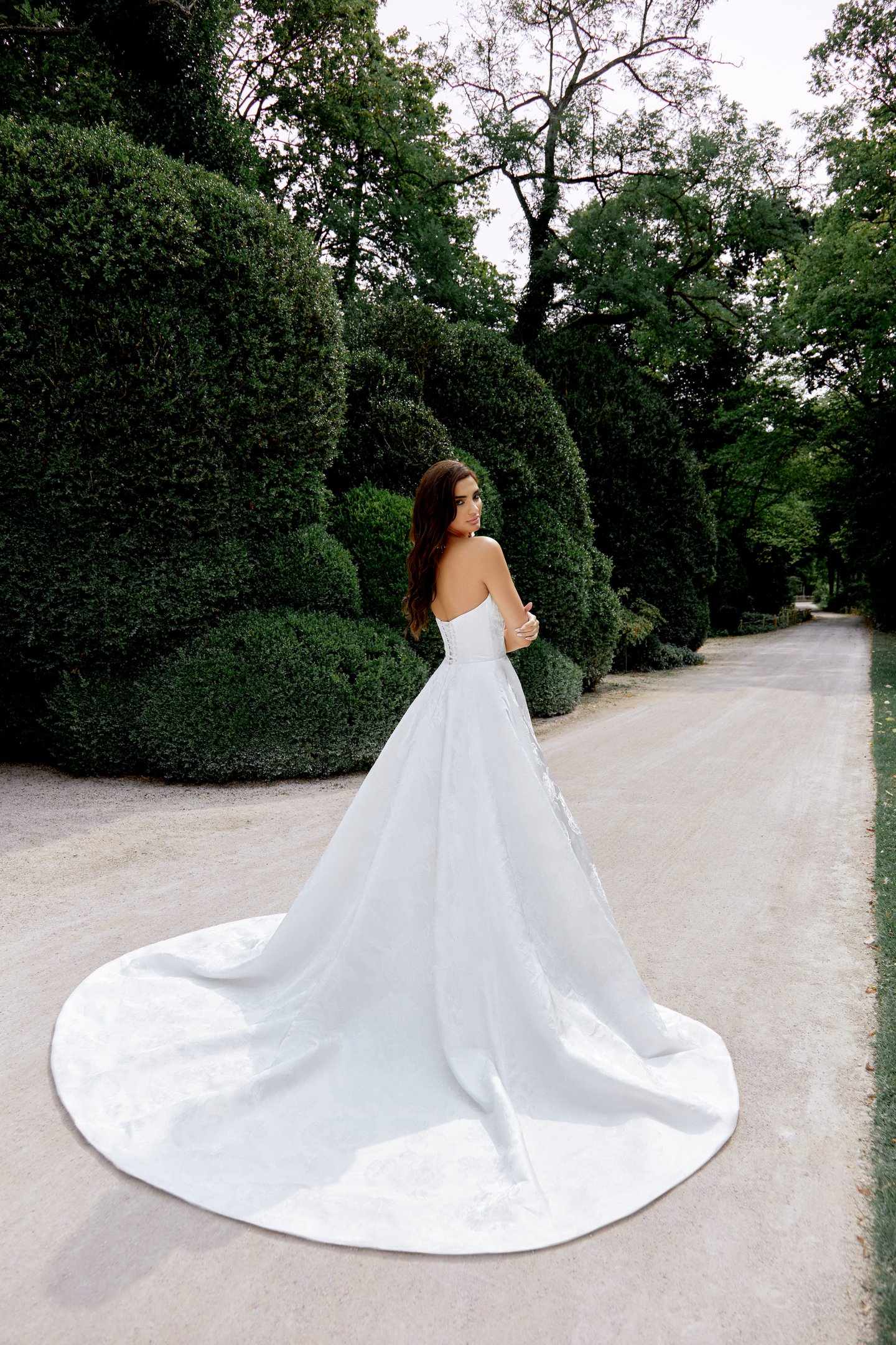 Sincerity Bridal Style 44513 Full A Line with Draped Bodice and Lace Up Corset Back