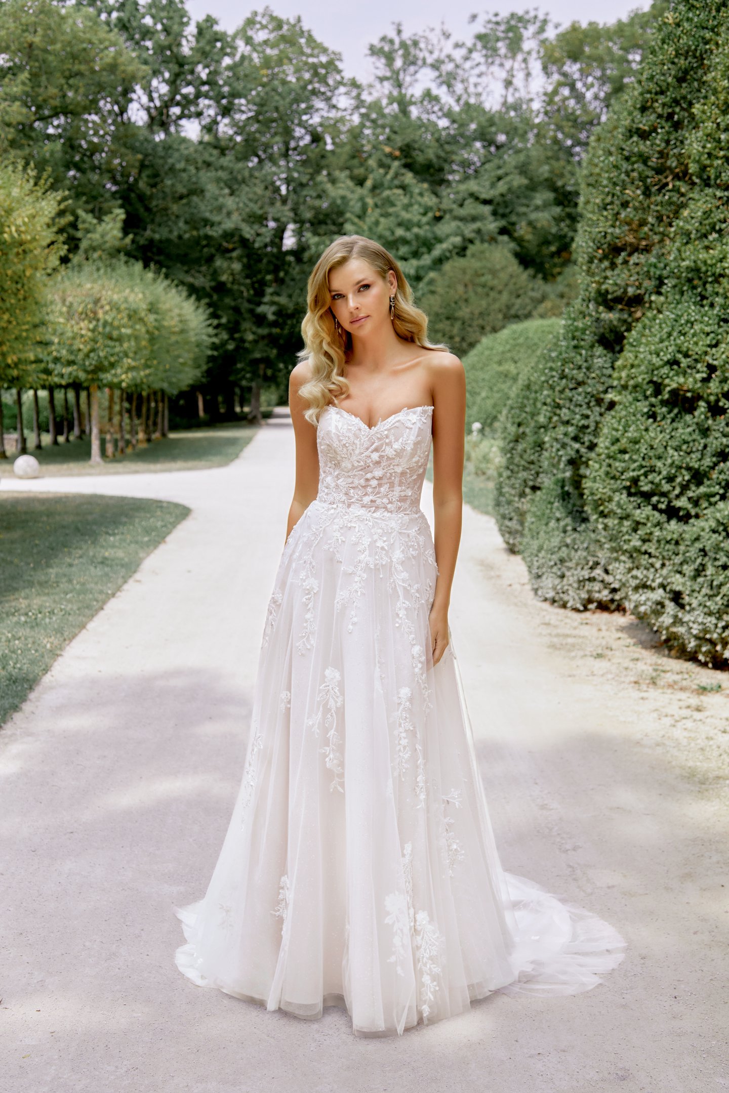 Sincerity Bridal Style 44526 Galaxy Tulle A Line with Detachable Off the Shoulder Cuff